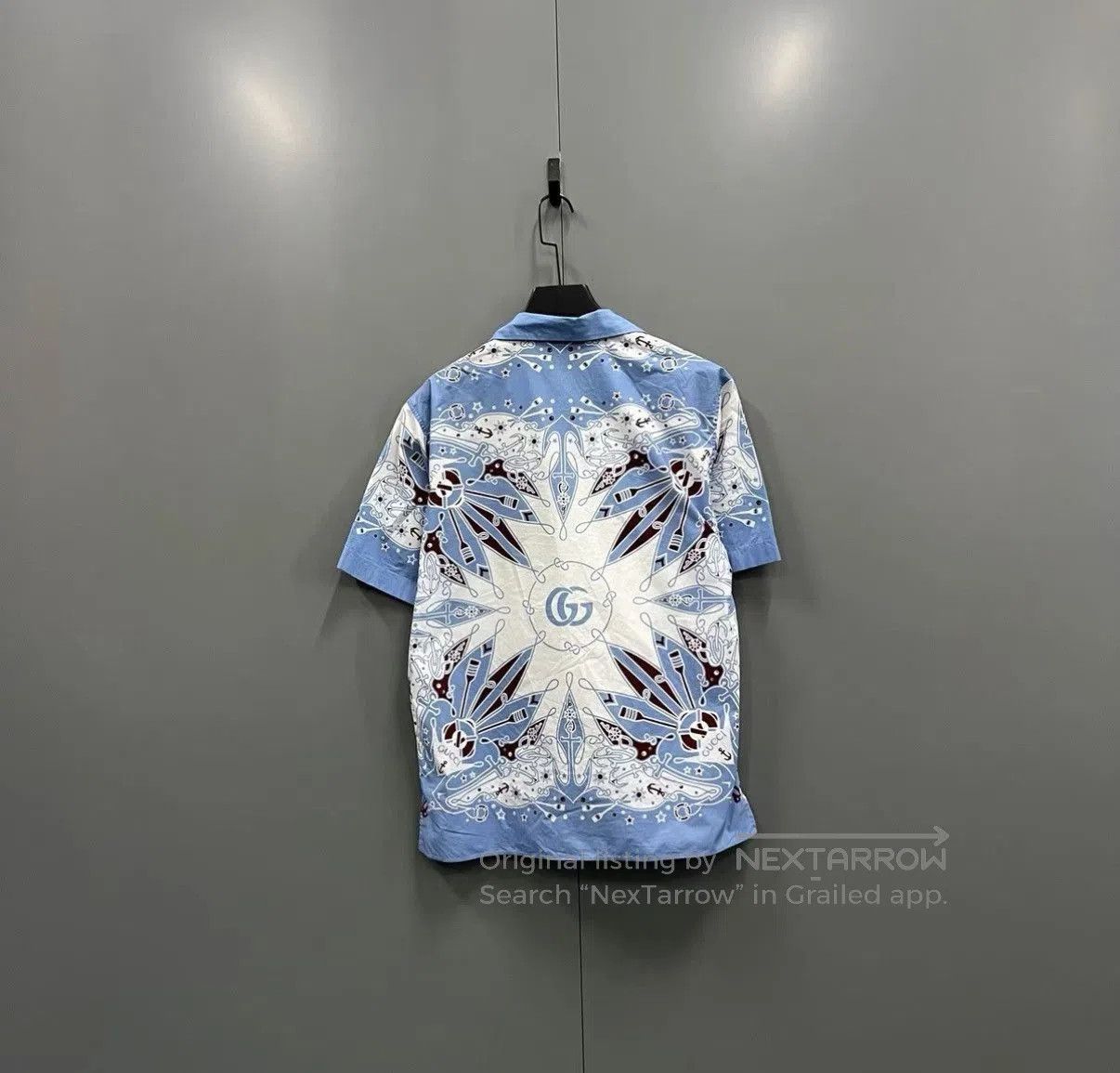 Gucci Blue Patterned Short Sleeve Shirt. Size US S / EU 44-46 / 1 - 2 Thumbnail
