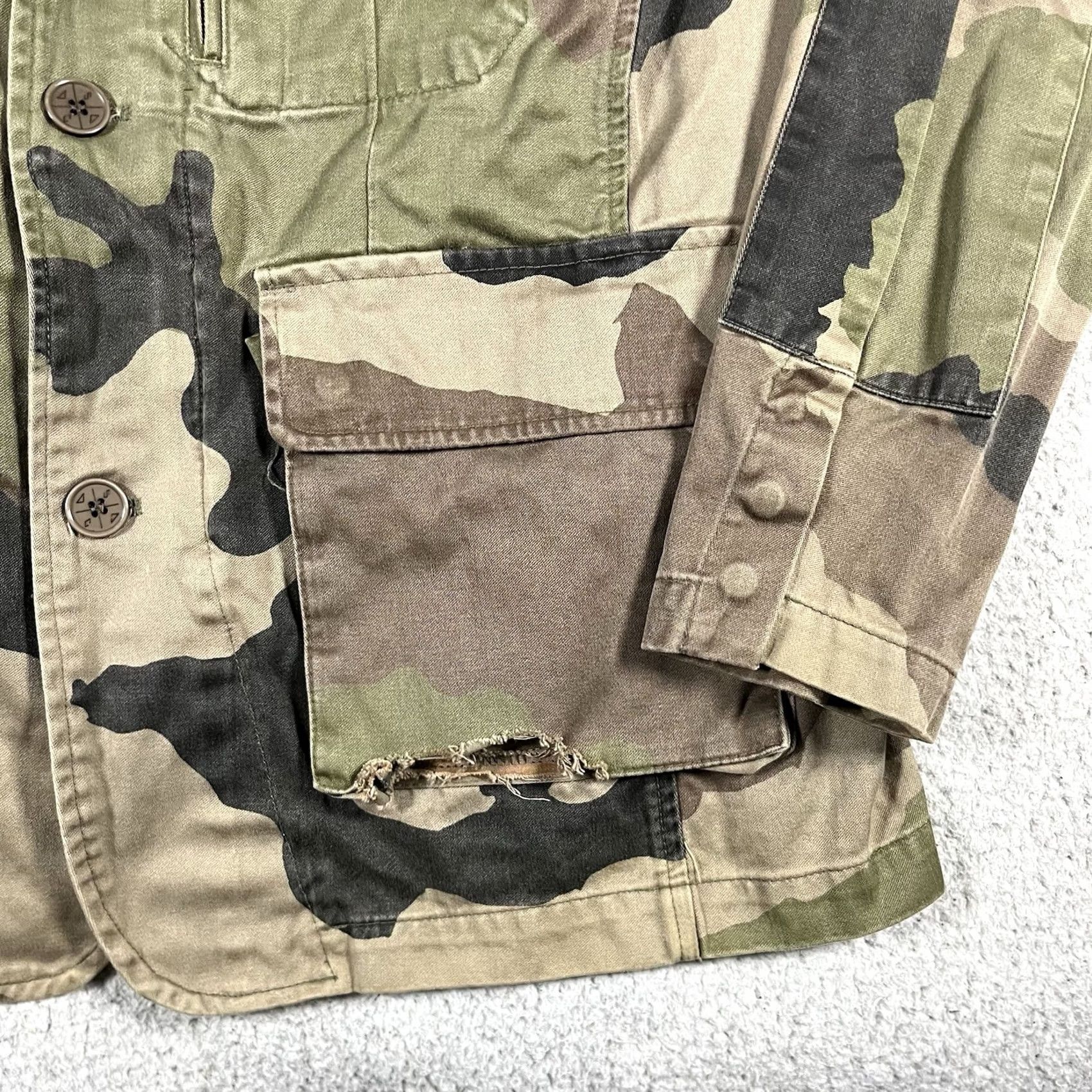Vintage Drop Dead Jacket Mens M Camouflage Canvas Cotton Lining Front Pockets Military Style All Seasons Fall Spring Mens Size US M / EU 48-50 / 2 - 3 Thumbnail