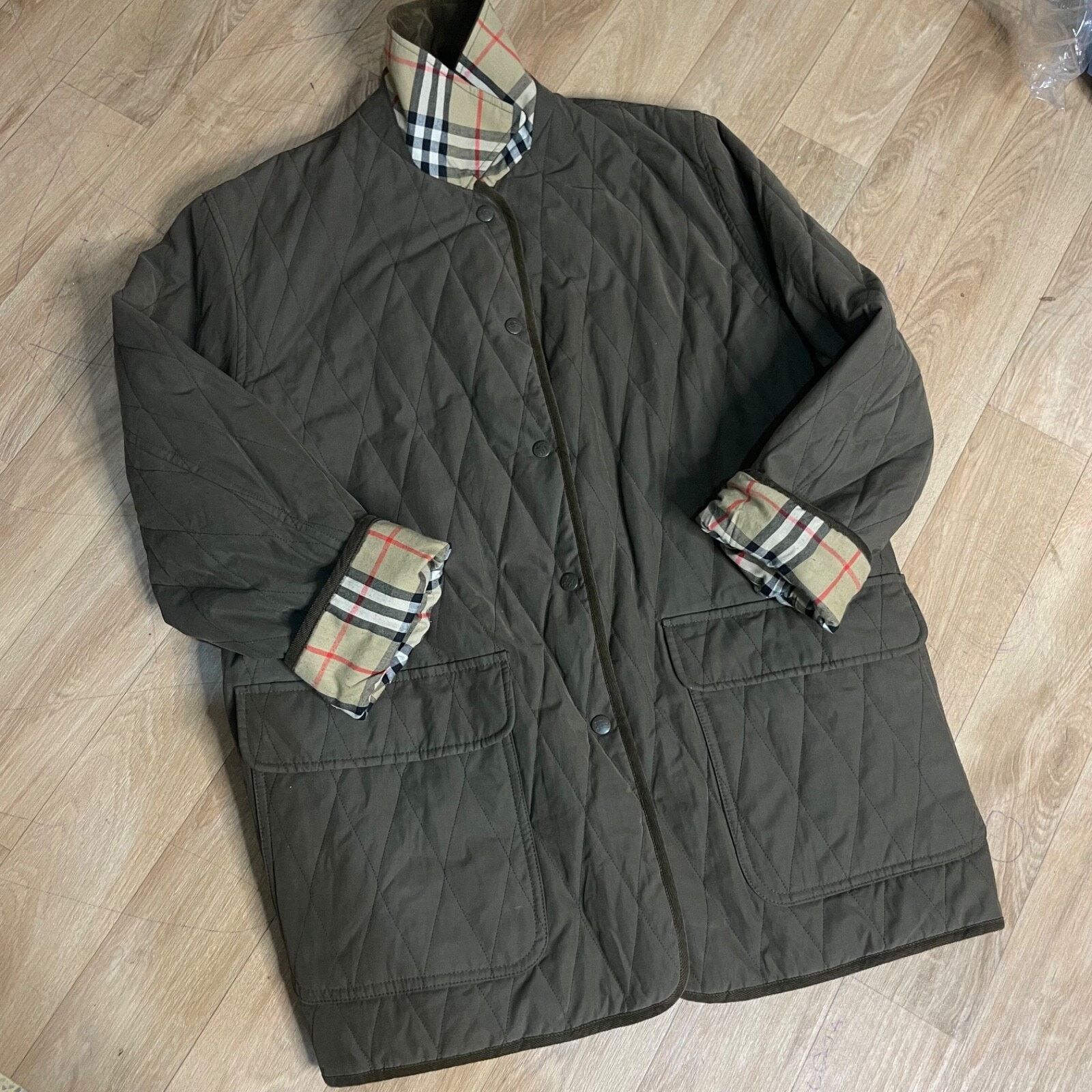 Burberry VINTAGE Burberry Quilted Jacket Nova check Diamond corduroy Size L / US 10 / IT 46 - 4 Thumbnail