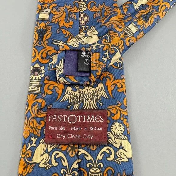Other Past Times Blue / Orange /Cream w/ Animals Men's Tie Size ONE SIZE - 3 Thumbnail