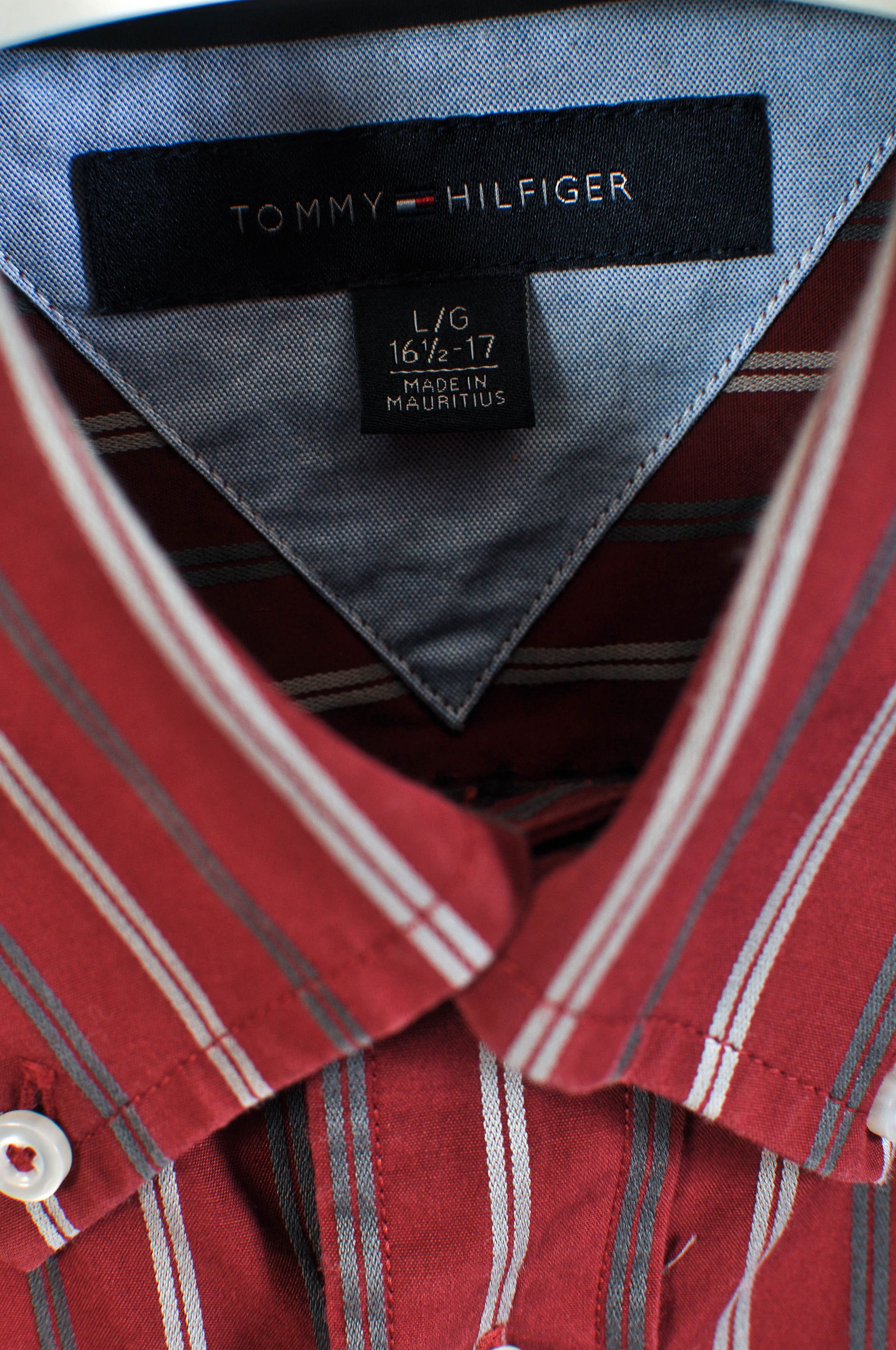 Tommy Hilfiger Tommy Hilfiger maroon striped shirt Size US L / EU 52-54 / 3 - 3 Thumbnail