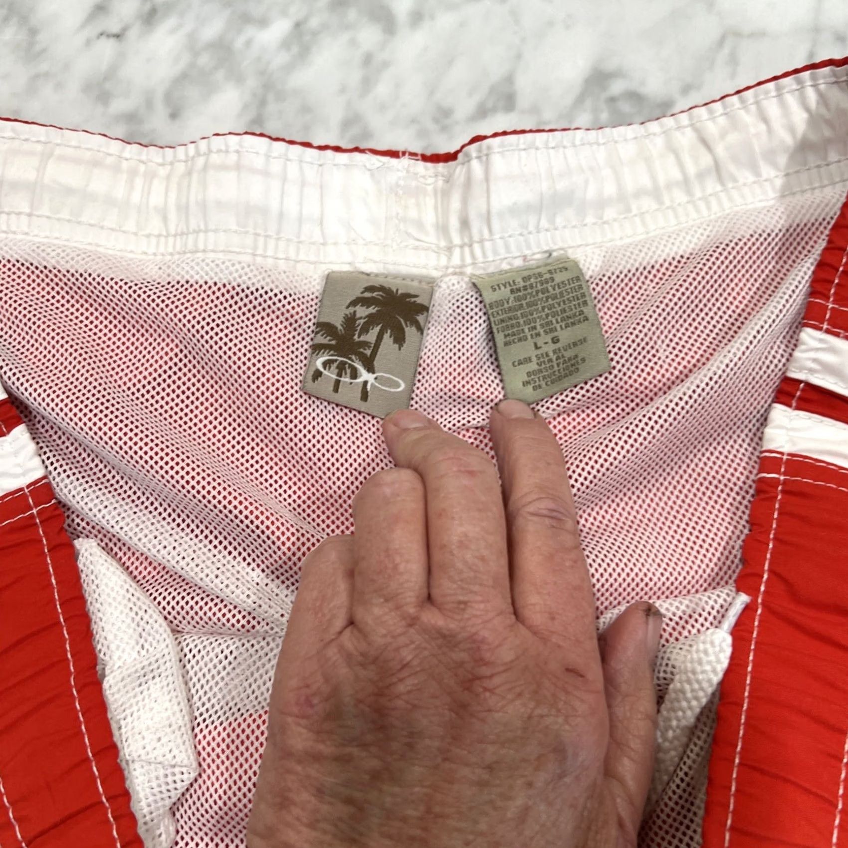 Ocean Pacific VINTAGE Ocean Pacific OP Men’s Large Swim Trunks Lined Orange Red Trunks Mens Beach 90s Size US 33 - 7 Thumbnail