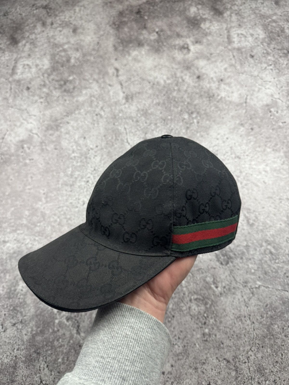 Gucci Black GG Monogram baseball cap M sz Gucci Black GG Monogram Canvas Baseball Cap Size XL main image 3
