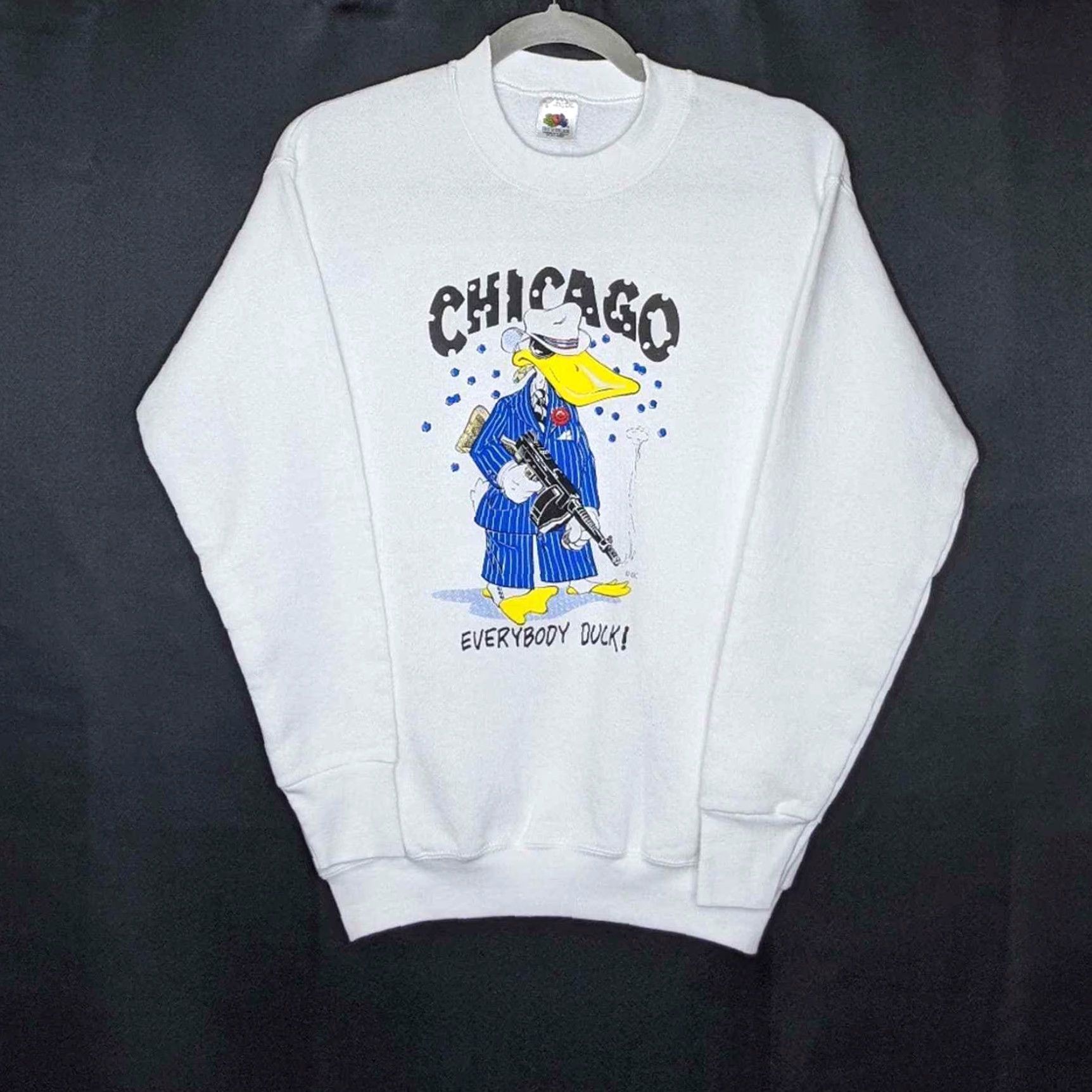 Vintage VINTAGE Chicago Duck Crewneck Sweatshirt Humor Joke Vintage Funny Pullover Sweatshirt Unisex Adults S White Duck Hunter Humor Mens Womens Boys Girls Size S / US 4 / IT 40 - 2 Thumbnail