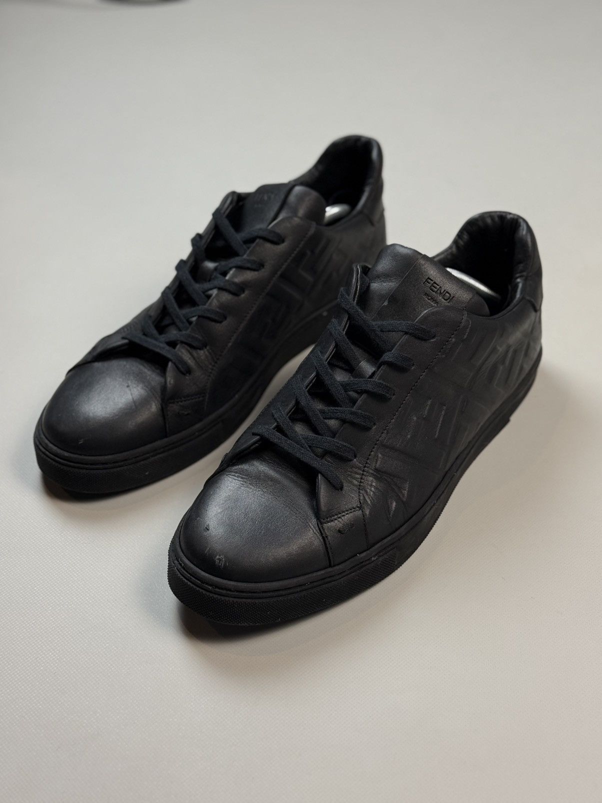 Fendi Fendi Leather Monogram FF Low Top Lace Up Sneakers Shoes Size US 14 / EU 47 - 11 Thumbnail