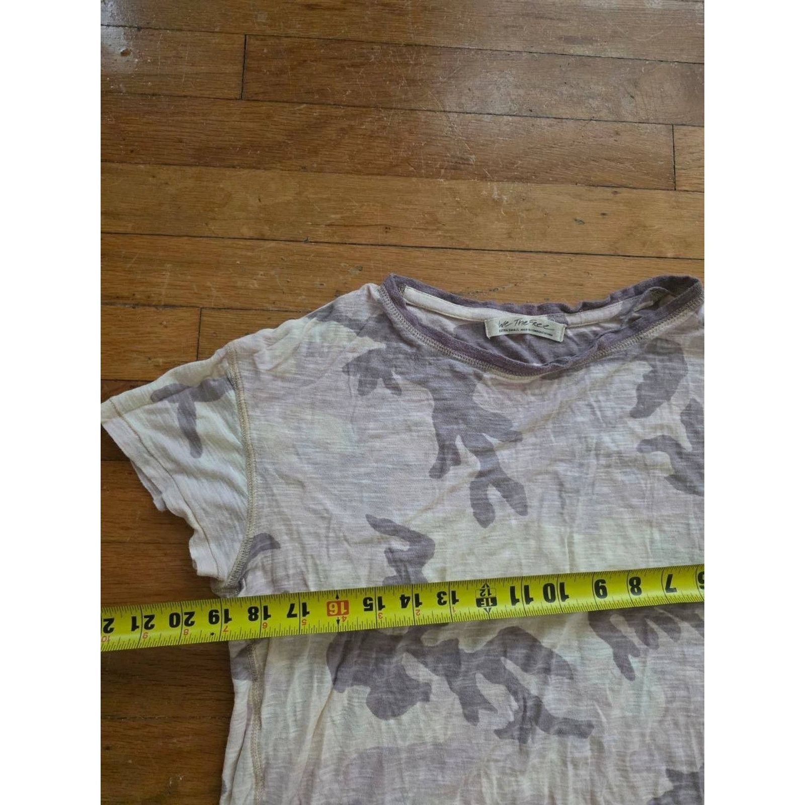 Free People We the Free Women's Camo Maybelle Tee Top Purple XS A001154 Size XS / US 0-2 / IT 36-38 - 6 Thumbnail