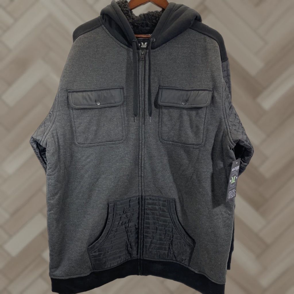 Vintage Machine Custom Co. Hooded Jacket Men’s 3XL Black Gray Fur Lined 3-in-1 Winter Travel Casual Size US XXL / EU 58 / 5 - 1 Thumbnail