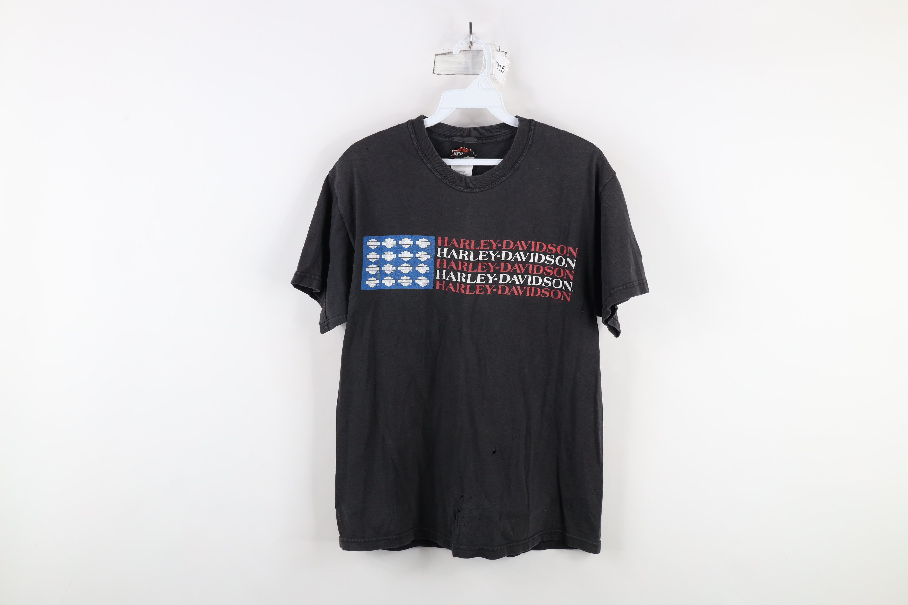 Harley Davidson × Vintage Vintage Y2K 2002 Harley Davidson Spell Out Flag T-Shirt USA Size US M / EU 48-50 / 2 - 1 Thumbnail