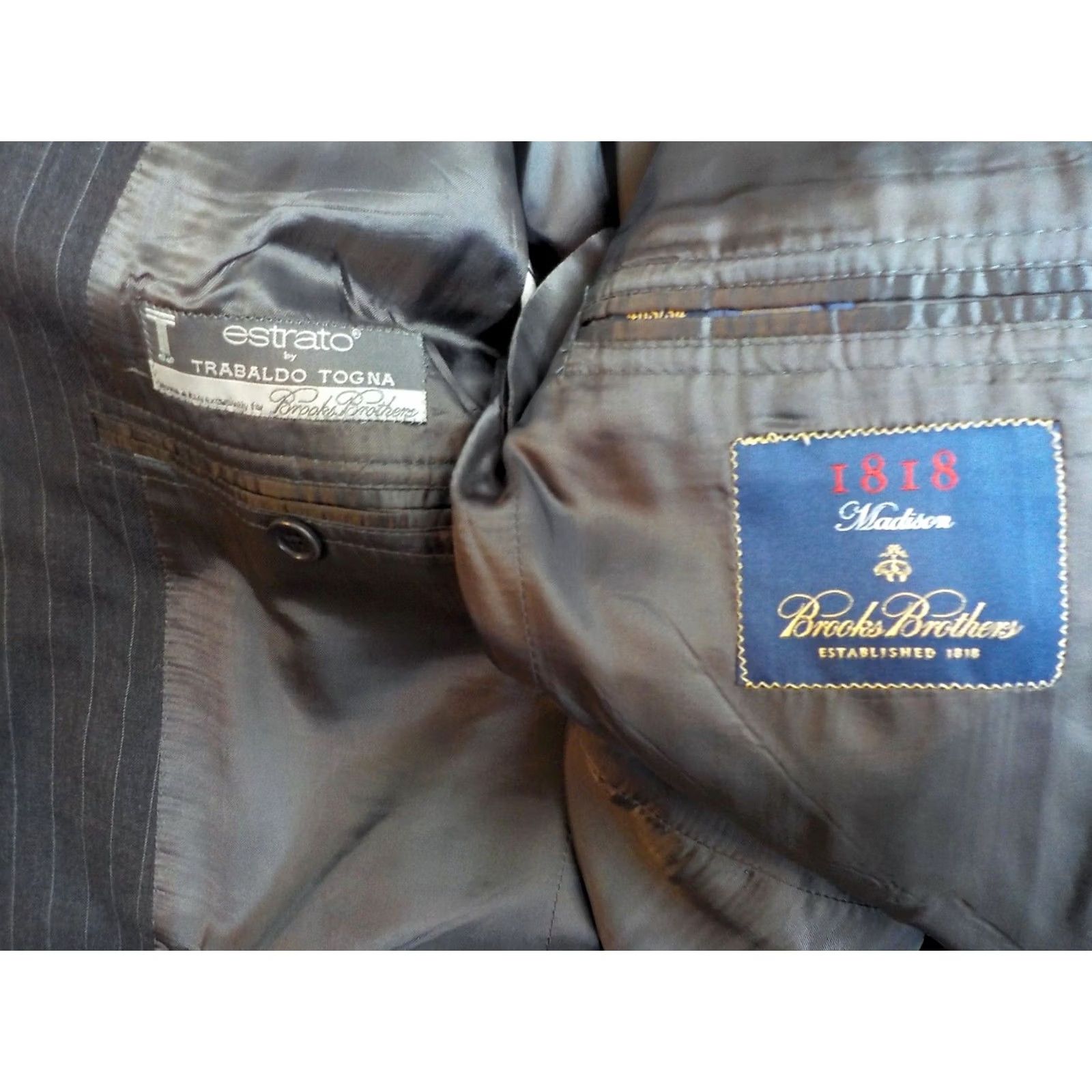 Brooks Brothers Brooks Brothers Madison Pinstriped Suit Gray Shirt? Size 40R - 7 Thumbnail