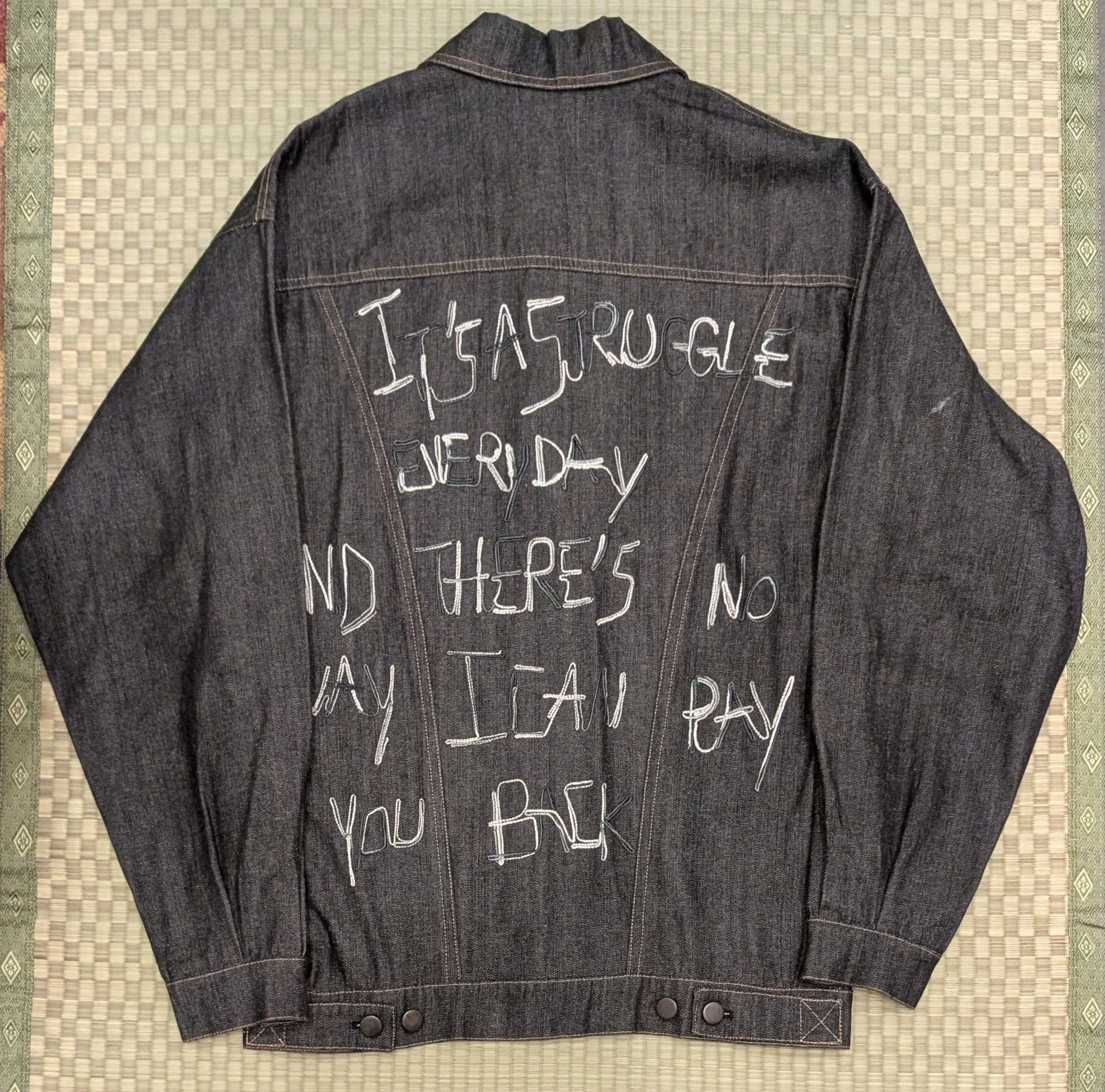 Other Selfmade Embroidered Denim Jacket Size 44 Made in Italy Size US L / EU 52-54 / 3 - 2 Thumbnail