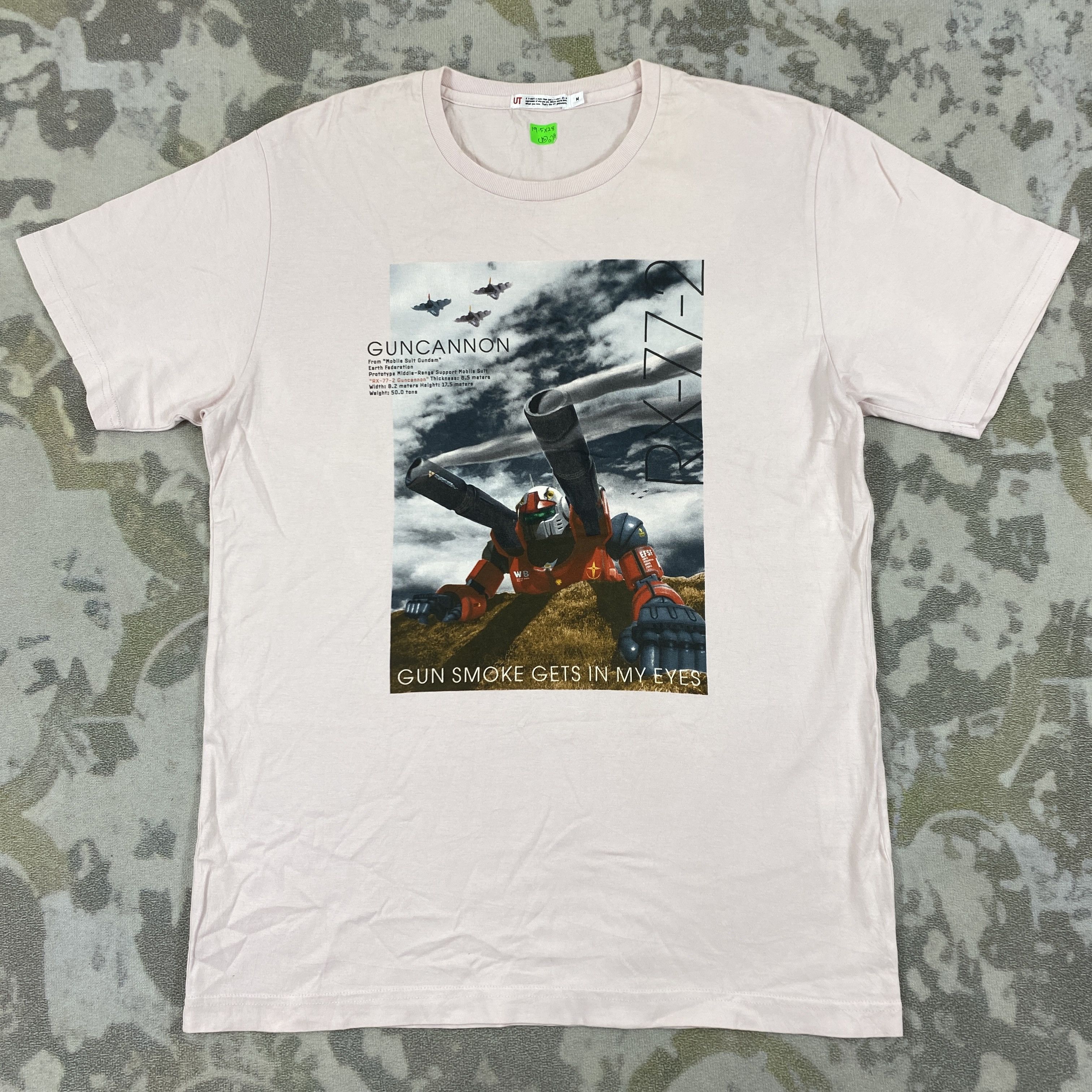 image of Anima Uniqlo Gundam Medium T-Shirt -B078 in Pink, Men's