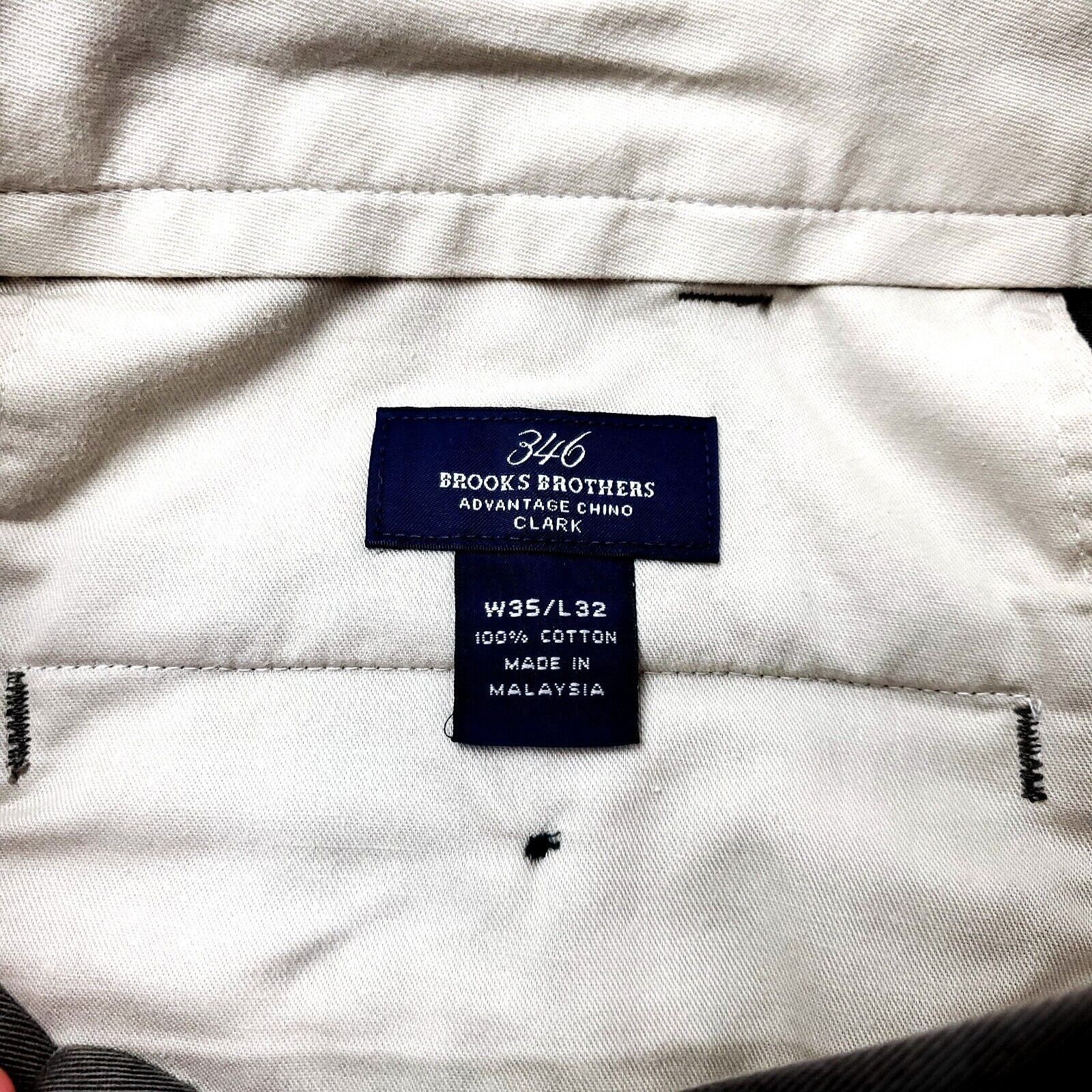 Brooks Brothers Brooks Brothers 346 Advantage Chino Clark Cotton Pants 35/33 Size US 35 - 3 Thumbnail