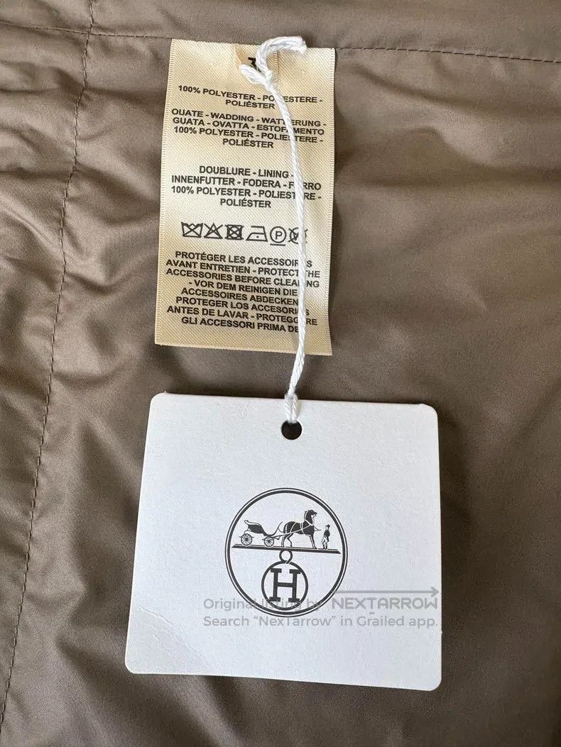 Hermes Hermes Elephant Grey and Orange Diamond Quilted Padded Ves Size XS / US 0-2 / IT 36-38 - 6 Thumbnail