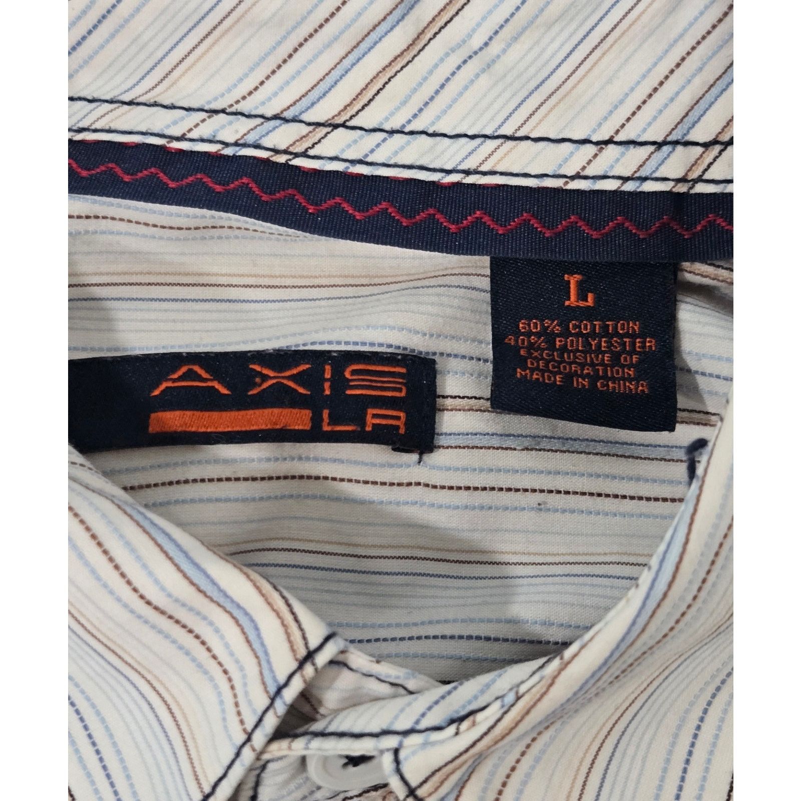 Other Axis LA Tan Multicolor Stripe Long Sleeve Button Shirt Large Size US L / EU 52-54 / 3 - 3 Thumbnail
