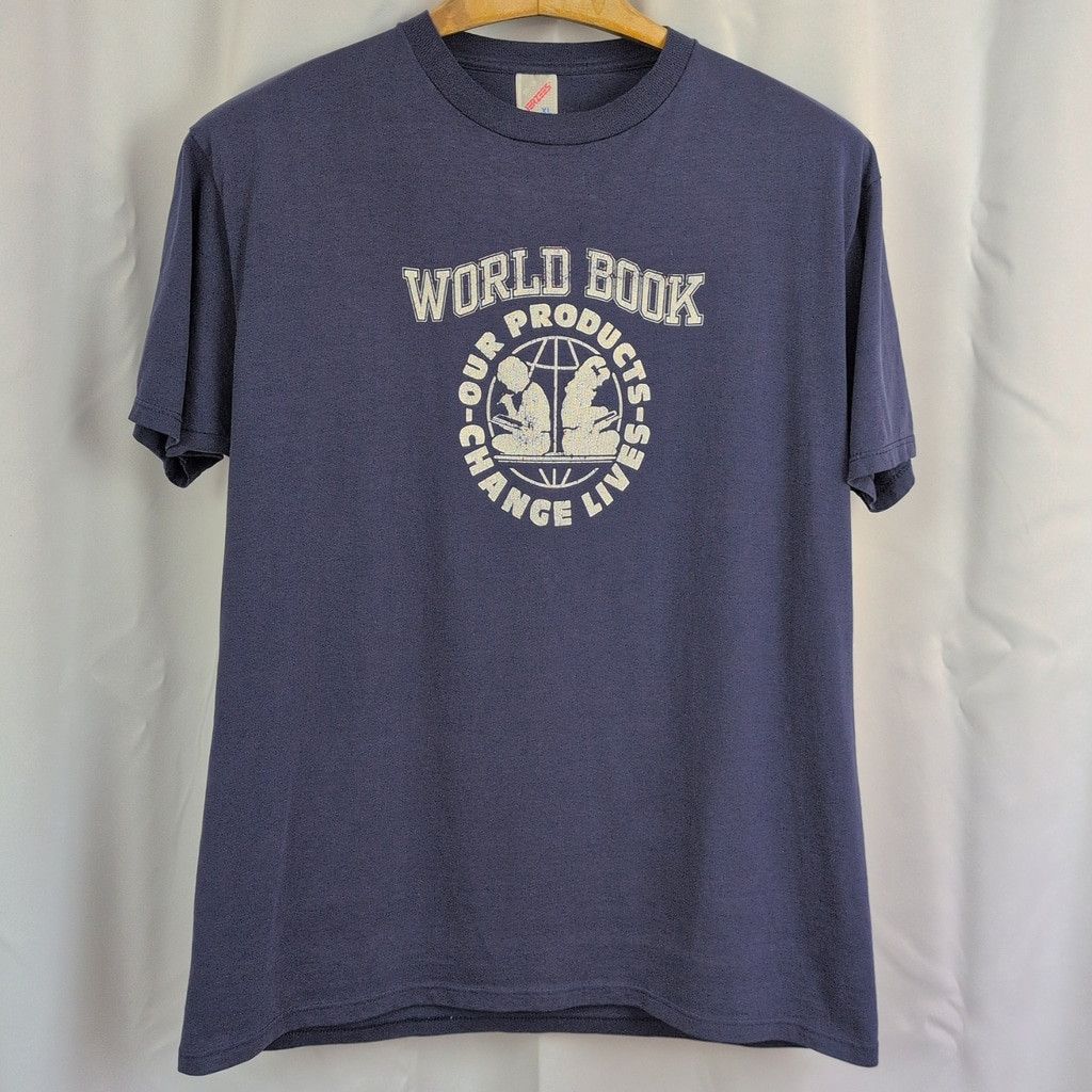 Jerzees × Vintage Vintage USA Made World Book Encyclopedia Shirt XL Size US XL / EU 56 / 4 - 3 Thumbnail