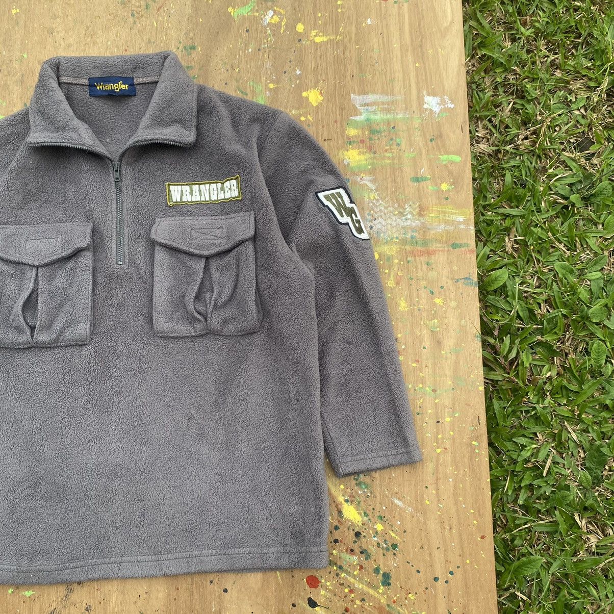 Vintage × Wrangler Vintage Wrangler Patch work Fleece Half Zipper Size US M / EU 48-50 / 2 - 3 Thumbnail