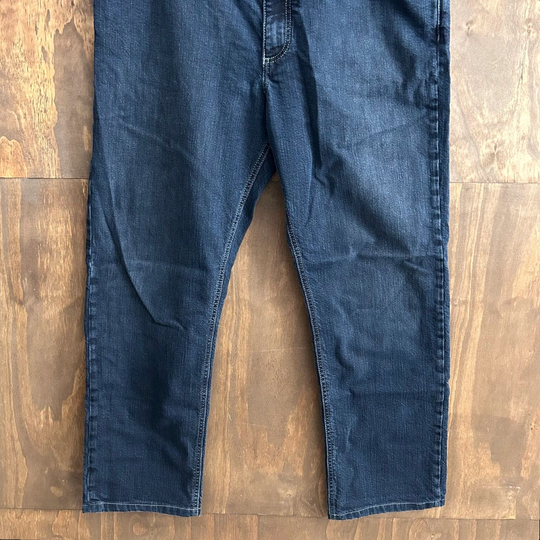 Vintage Alberto Jeans Blue Denim Stone Modern Fit Stretch 38x34 5-Pocket Bootcut Denim Mens Size US 37 - 3 Thumbnail