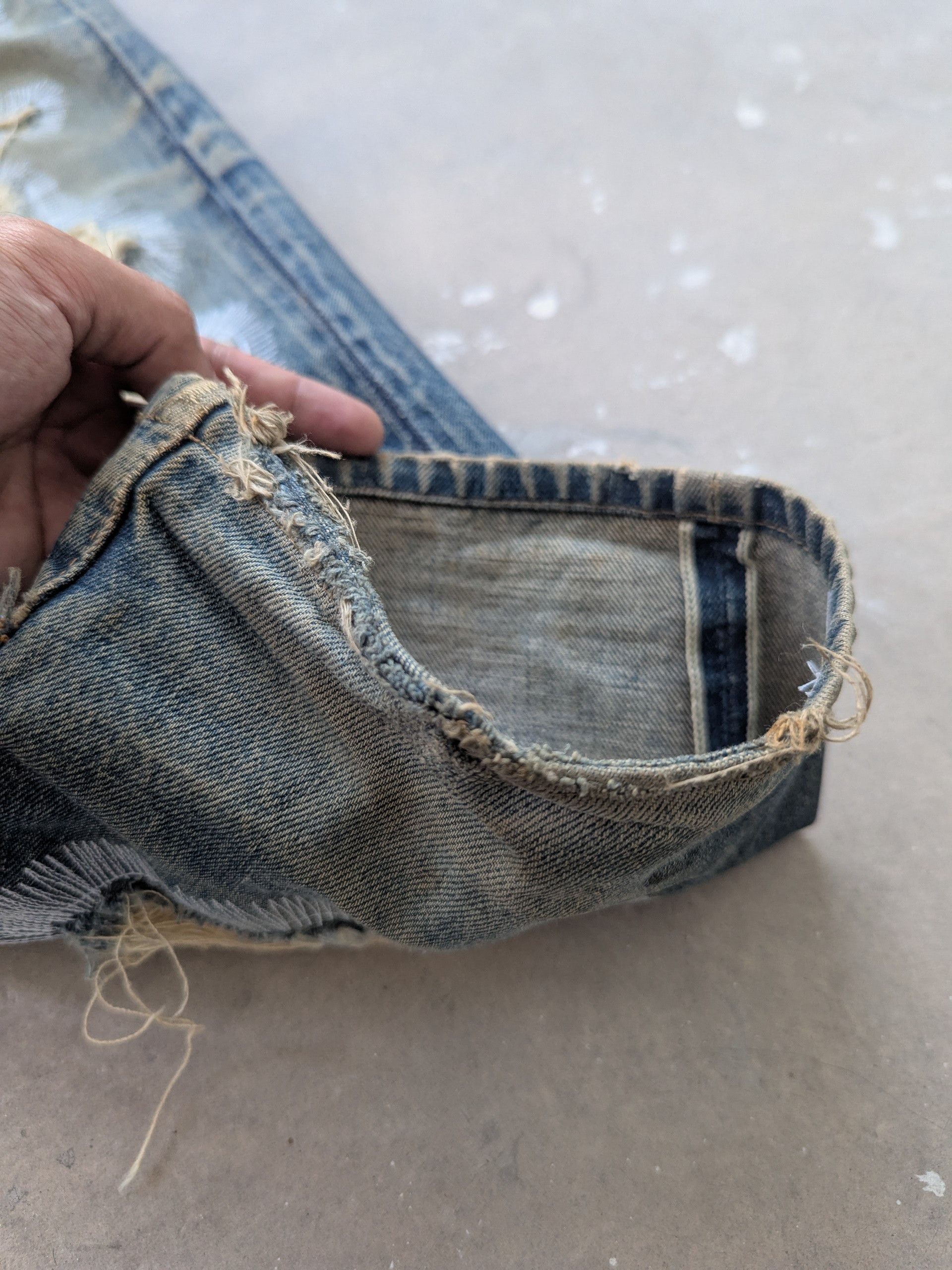 Sugar Cane × Vintage Vintage 90s Sugar Cane Selvedge Distressed Denim Size US 34 / EU 50 - 8 Thumbnail