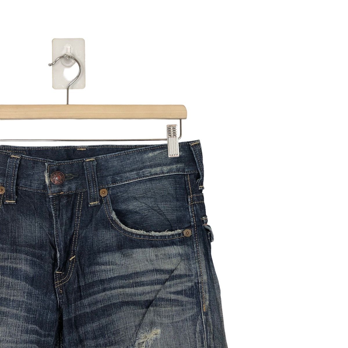 Edwin 🔥VINTAGE DISTRESSED DENIM JEANS EDWIN BLUE TRIP JAPAN Size US 30 / EU 46 - 4 Thumbnail