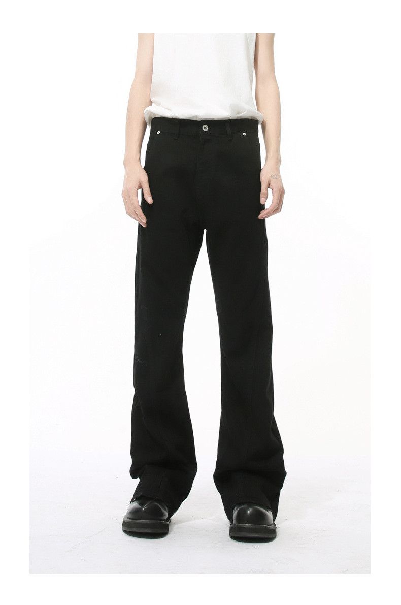 Japanese Brand × Jean Japanese slim black simple tassel flared jeans Size US 32 / EU 48 - 1 Thumbnail