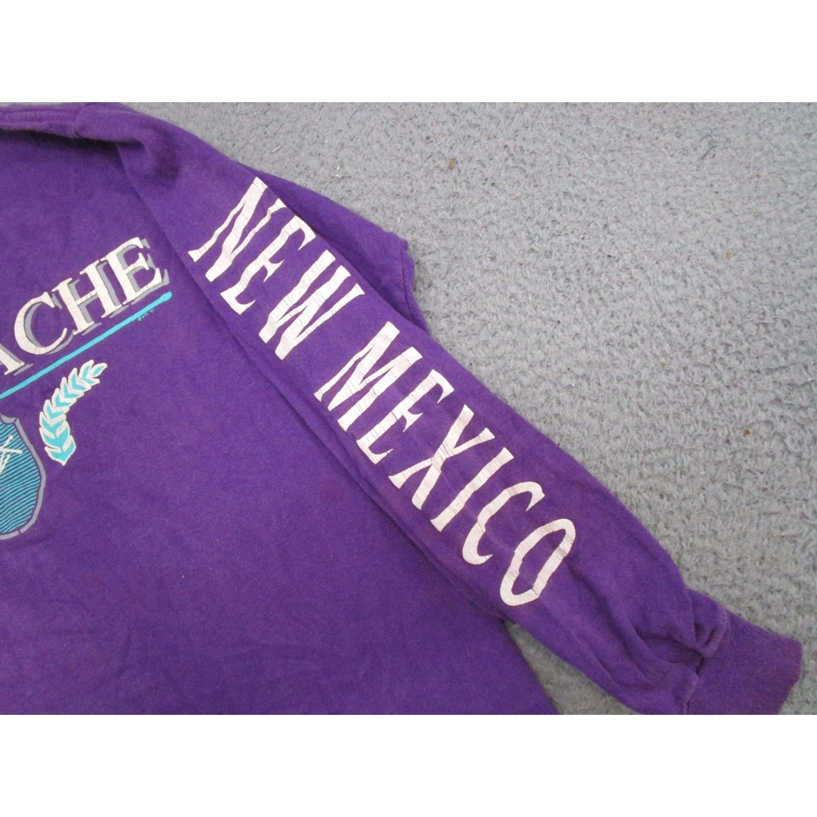 Vintage VINTAGE 90s Eagle Shirt Long Sleeve Men L Purple Cotton 90s Stitch Crew Neck Single Size US L / EU 52-54 / 3 - 4 Thumbnail