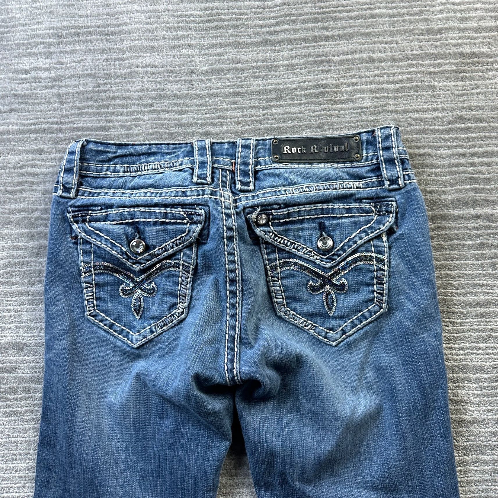 Vintage Rock Revival Jeans Womens 27 Luna Easy Boot Blue Denim Pants Flam Size 27" / US 4 / IT 40 - 2 Thumbnail