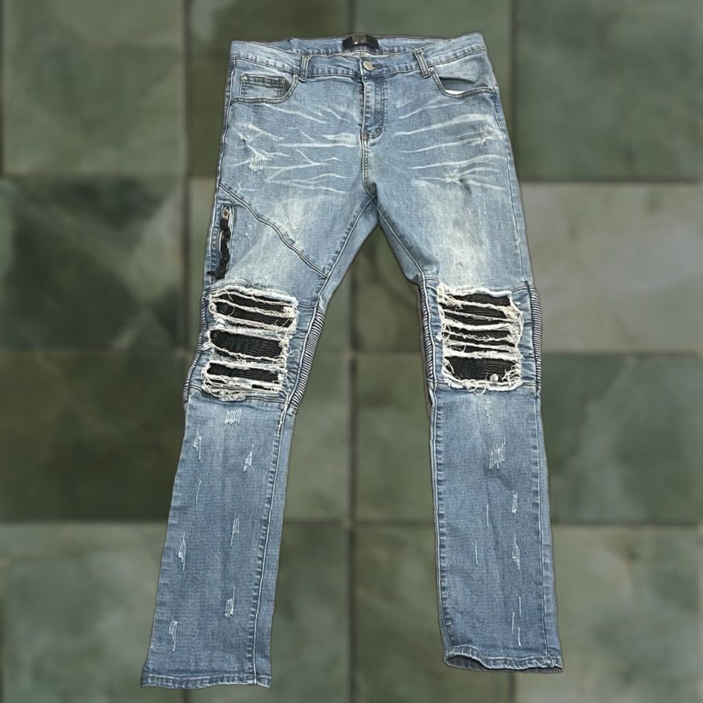 VINTAGE Amiri Men's Denim Jeans Skinny Biker 35x32 Distressed