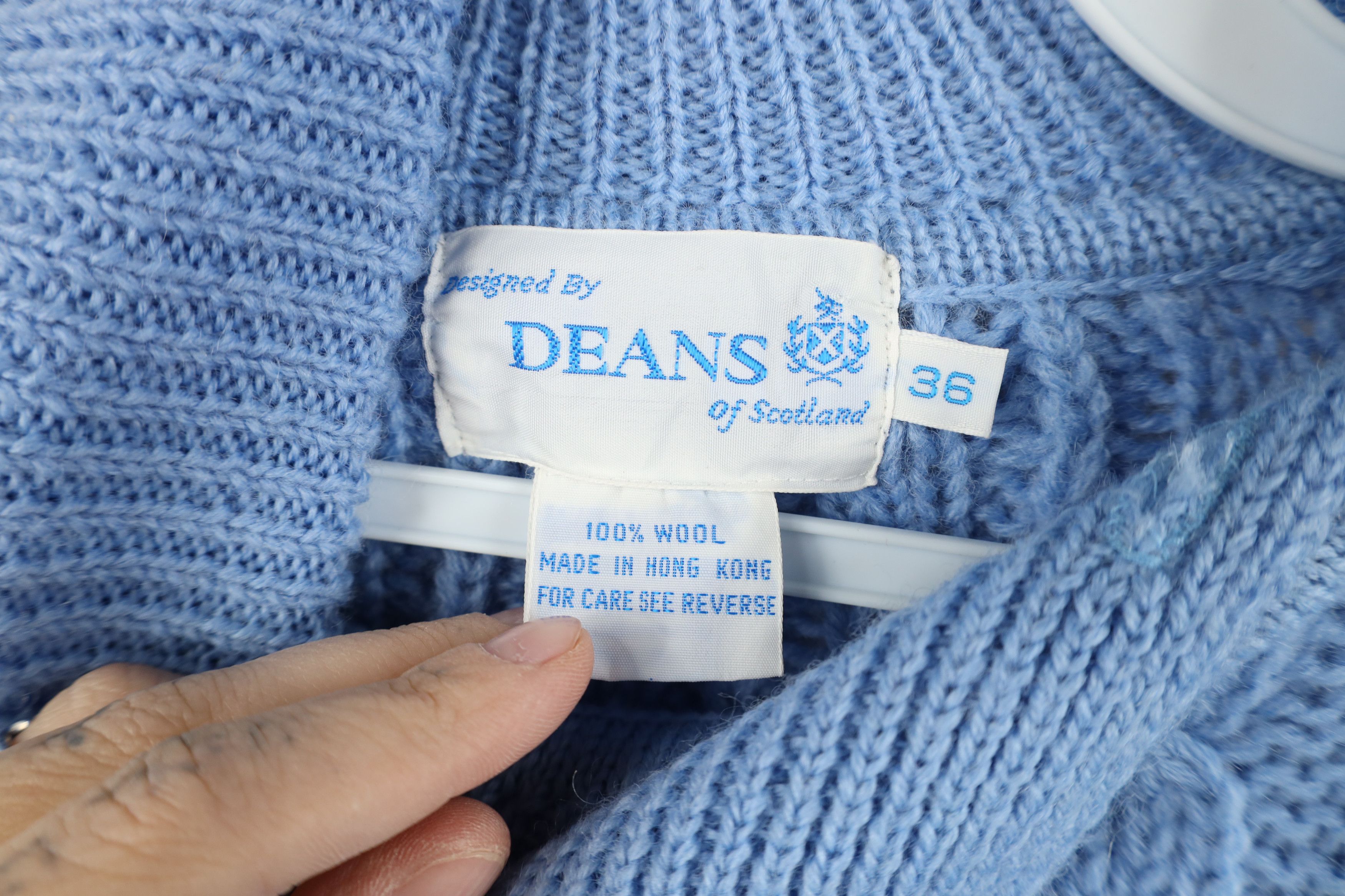 Vintage Vintage 70s Streetwear Chunky Cable Knit Sweater Light Blue Size XS / US 0-2 / IT 36-38 - 6 Thumbnail