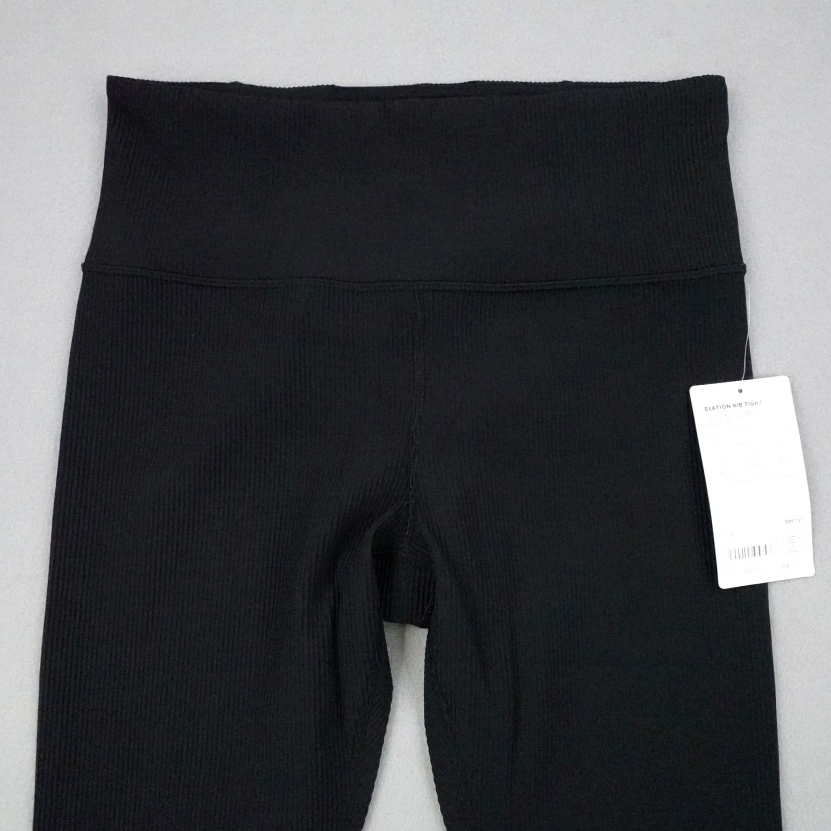 Athleta Output: Athleta Leggings Womens Large Black Elation Rib Tight Ankle Athletic Pants - New Wear Size 36" / US 14 / IT 50 - 2 Thumbnail