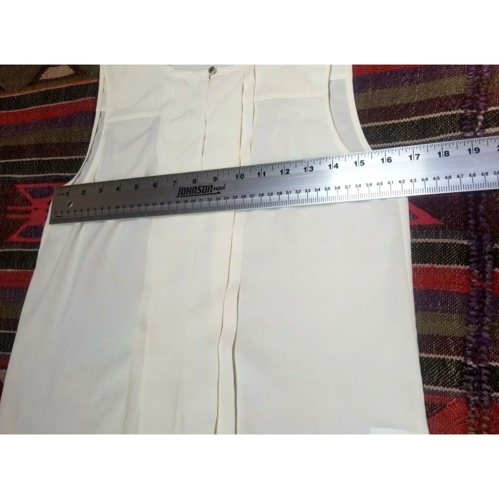 Ellen Tracy Ellen Tracy Petite Blouse Womens PXS Sleeveless Pleat Front Keyhole White Size XS / US 0-2 / IT 36-38 - 5 Thumbnail