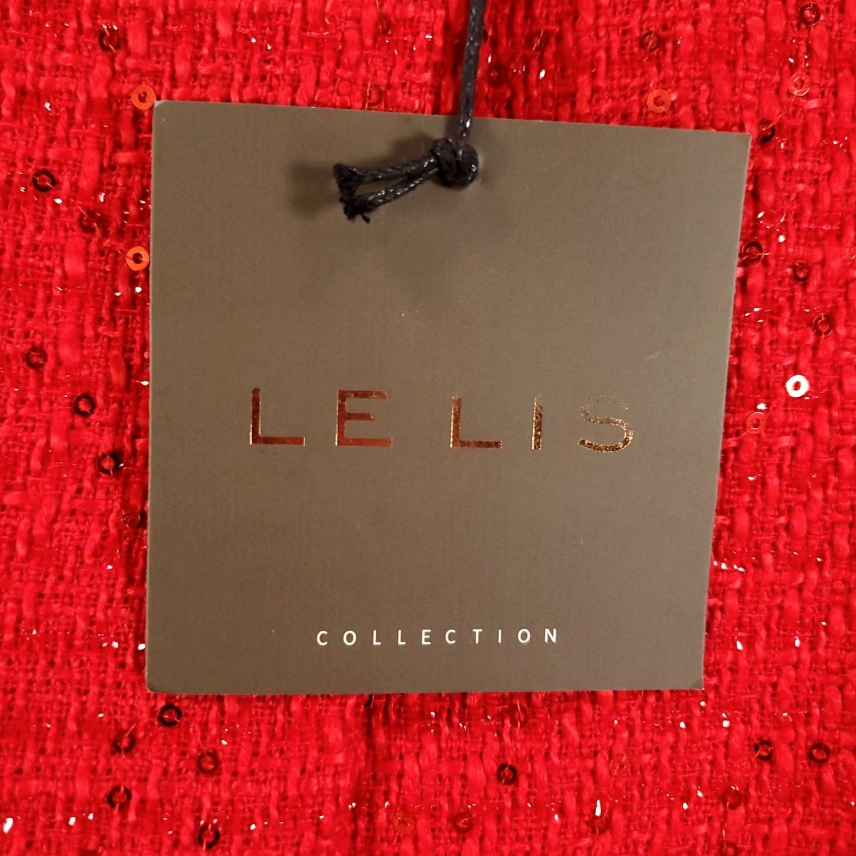 Vintage VINTAGE? New Le Lis Collection Dress Womens L Red Sparkle Sequin Mini Back Zip Lined Size L / US 10 / IT 46 - 7 Thumbnail