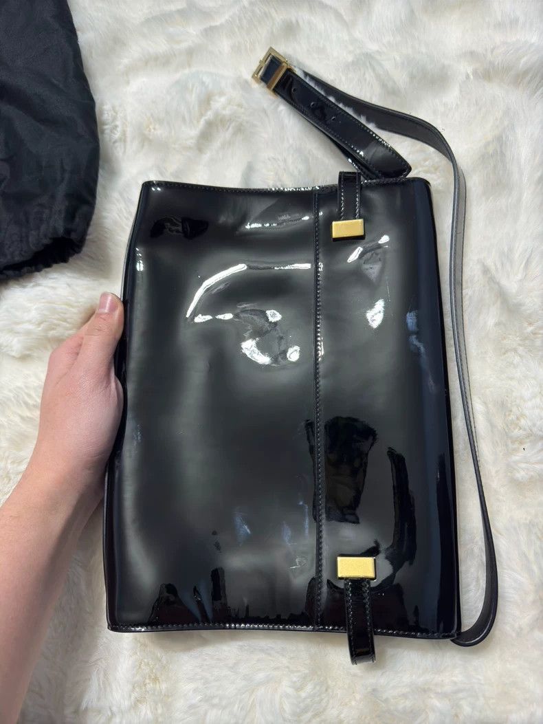 Yves Saint Laurent saint laurent Black gold patent Manhattan bag 2501-Nextarro Size ONE SIZE - 4 Thumbnail