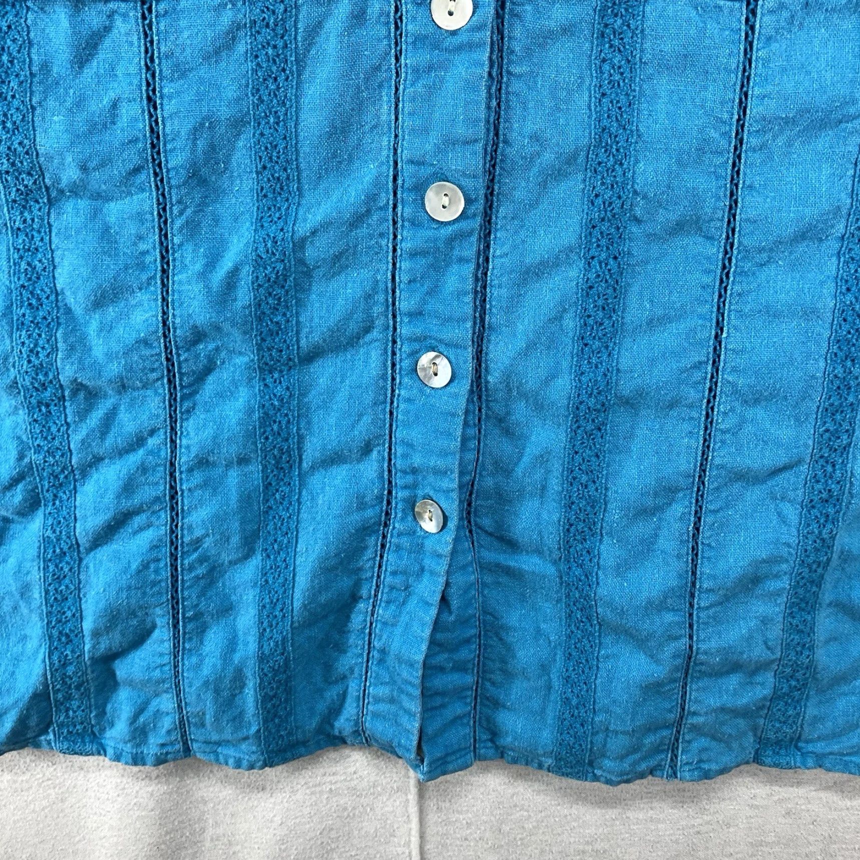 Vintage VINTAGE White Stag Women's Tunic Top Size 26W Sleeveless Linen Blend Blue Boho Casual Summer Size 4XL / US 24-26 - 7 Thumbnail