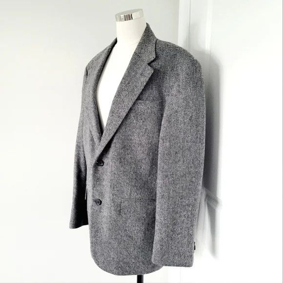 Lands' End Tweed Wool Single-Breasted Blazer Fall Office Travel Winter Size 40R - 4 Thumbnail