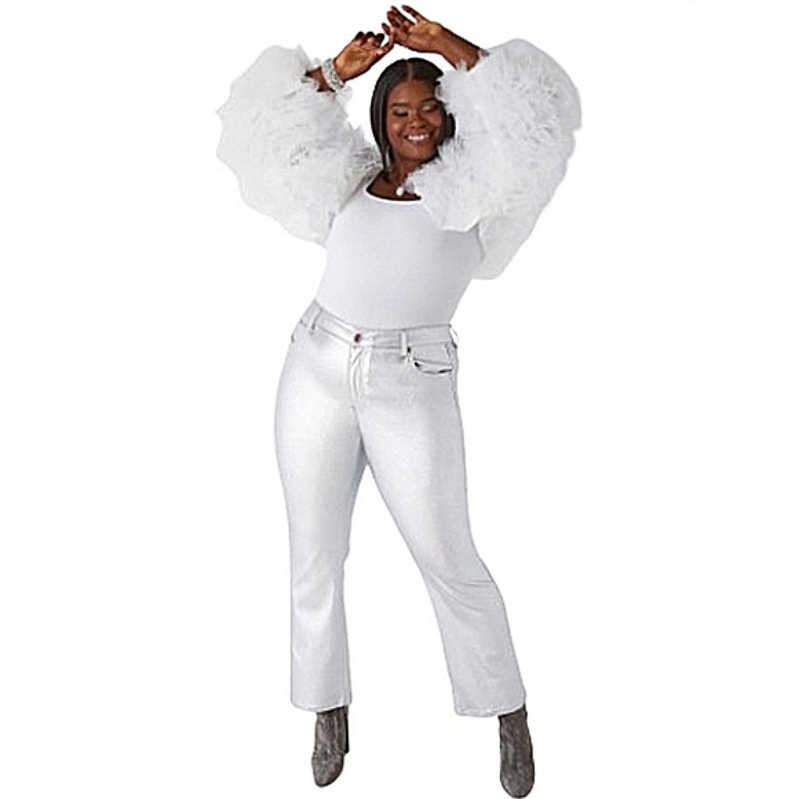 Other BRIGHT WHITE ☆ FLUFFY TULLE ☆ CROPPED SHRUG 5x ☆ NWT Size 4XL / US 24-26 - 2 Thumbnail