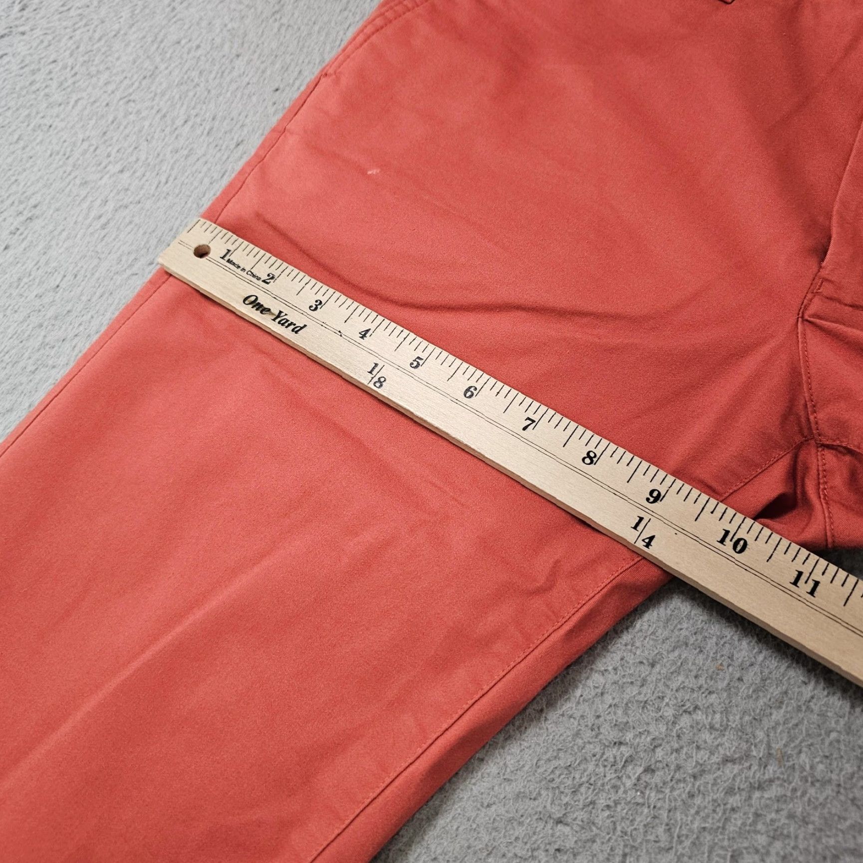 Bonobos Bonobos Chino Pants Mens 29x32 Slim Stretch Cotton Casual Tapered Leg Orange Solid Front Zip Pockets Mens Size US 29 - 4 Thumbnail