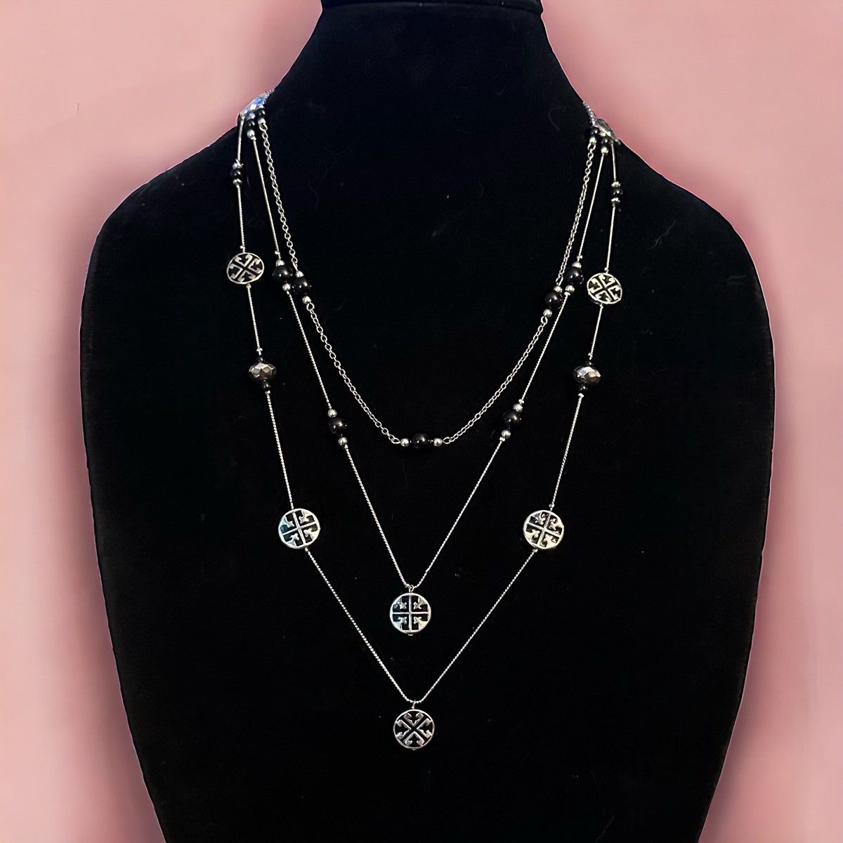 Other Silver tone multi strand layered station bead necklace Size ONE SIZE - 1 Thumbnail