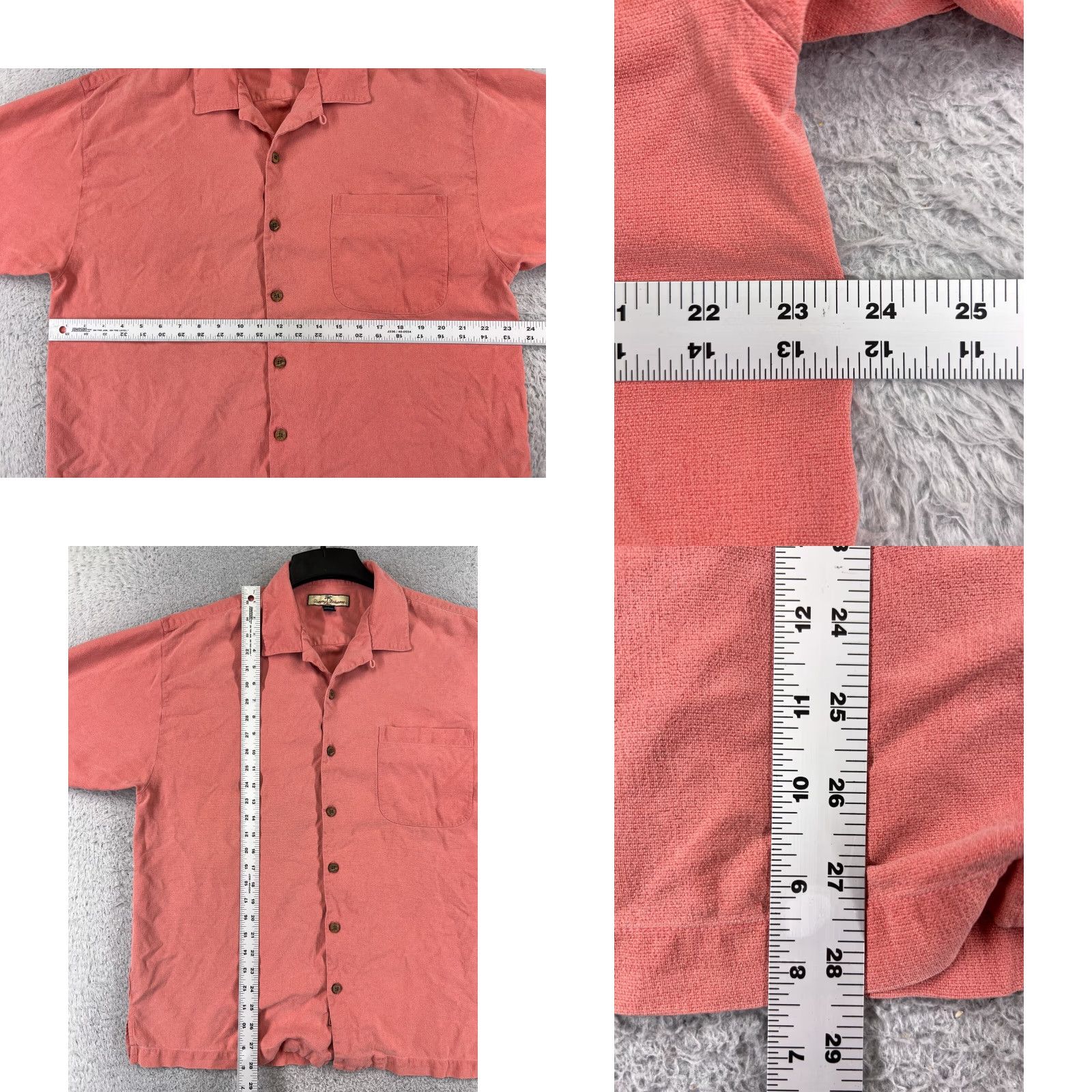 Tommy Bahama Tommy Bahama Shirt Men Large Pink Solid 100% Silk Hawaiian Button Up Vacation Size US L / EU 52-54 / 3 - 8 Thumbnail