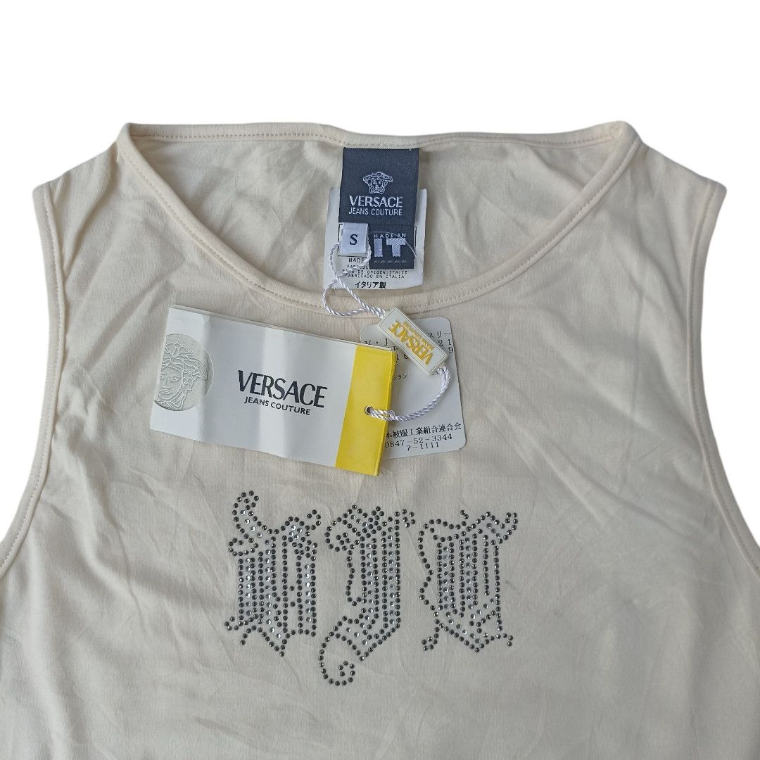 Versace × Versace Jeans Couture Vintage Y2K Versace Rhinestone Tank Top Size S / US 4 / IT 40 - 3 Thumbnail