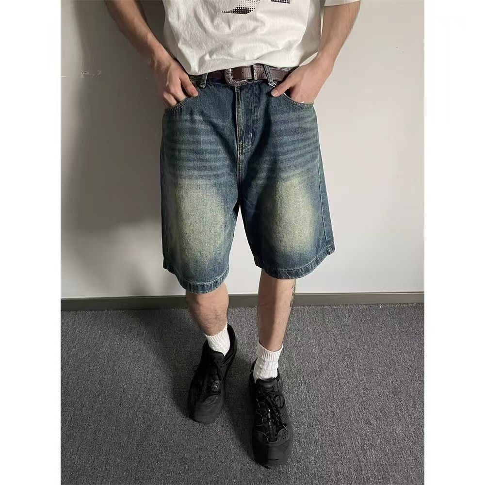 Japanese Brand × Jean Street washed retro distressed straight denim shorts y2k Size US 32 / EU 48 - 3 Thumbnail
