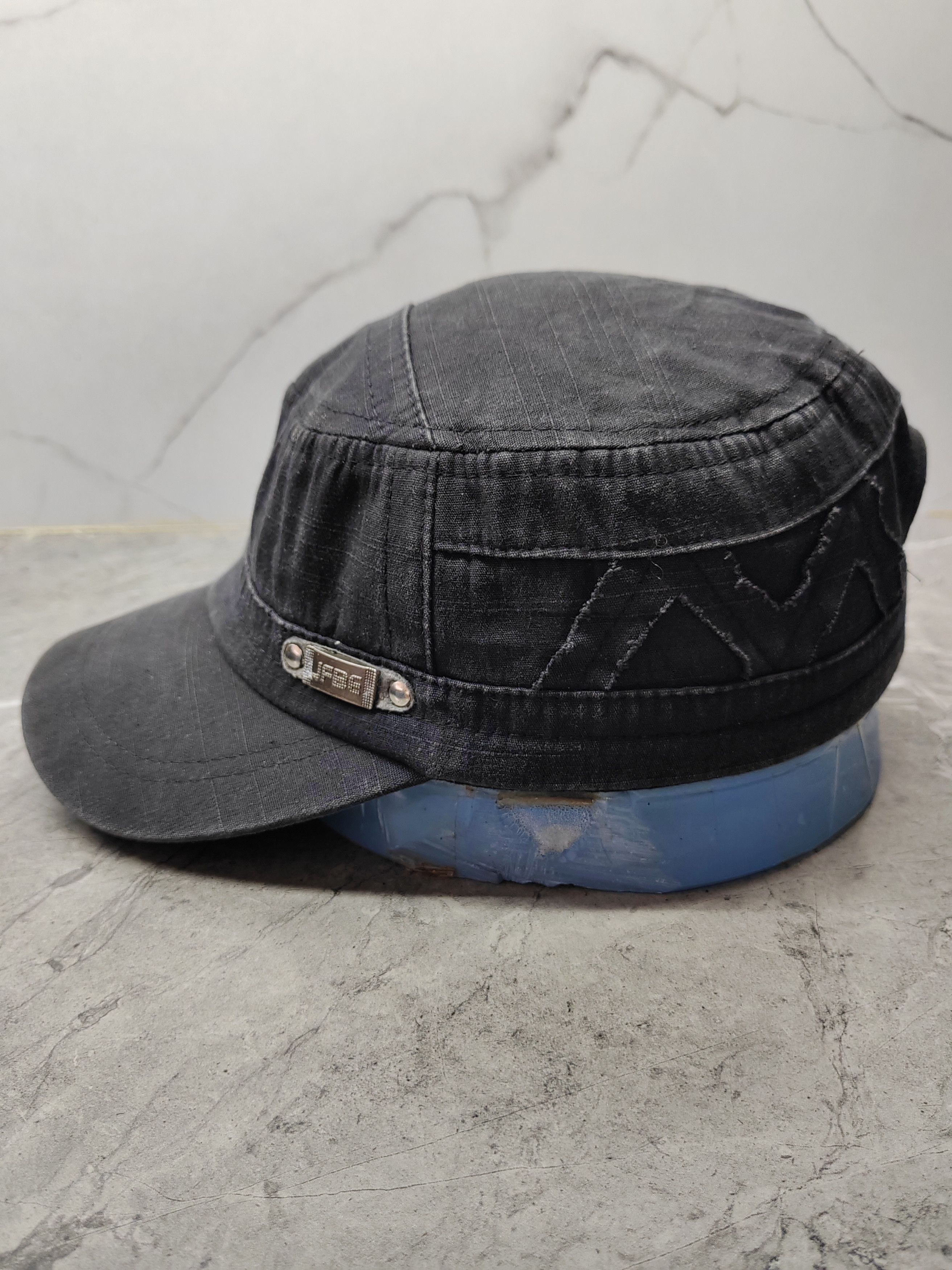 If Six Was Nine 2000s denim distressed patchwork ring trucker cap