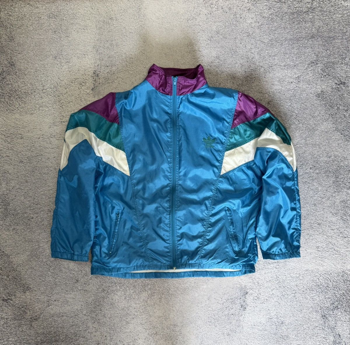 Adidas Vintage Adidas Trefoil Windbreaker Track Jacket 90s Size US XL / EU 56 / 4 - 1 Thumbnail