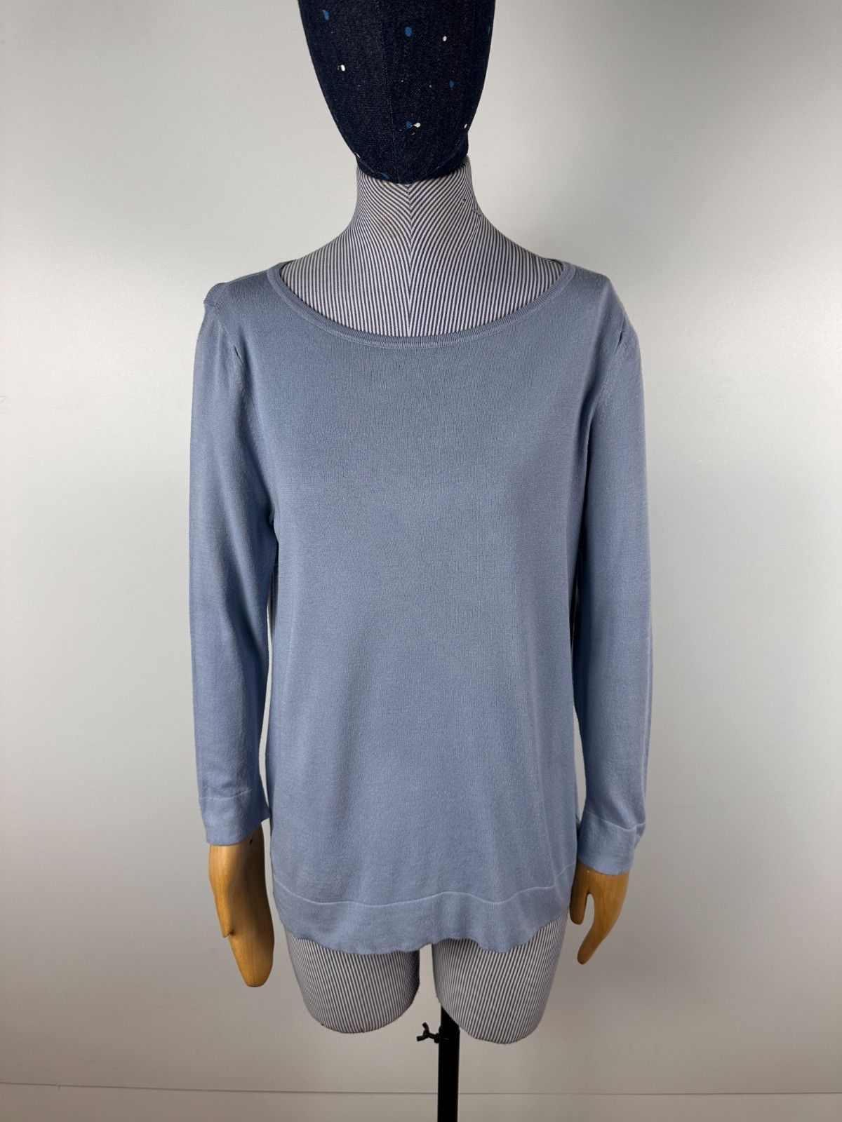 Max Mara Max Mara Crew Neck Sweater Cotton Silk Pullover Blue Size M Size M / US 6-8 / IT 42-44 - 1 Thumbnail