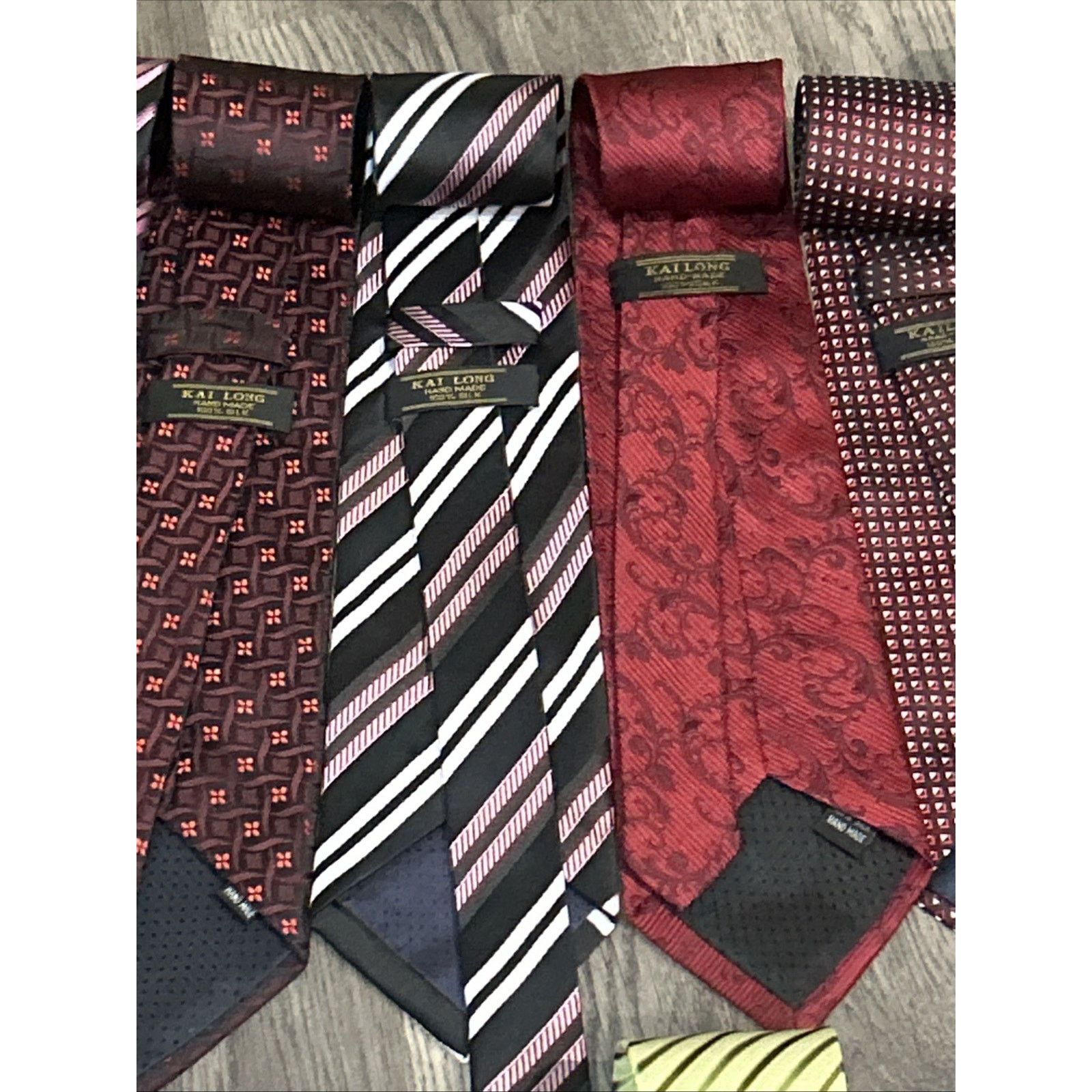 Kai Lot Of 21 Kai Long 100% Silk Ties Various Colors & Patterns Size ONE SIZE - 7 Thumbnail