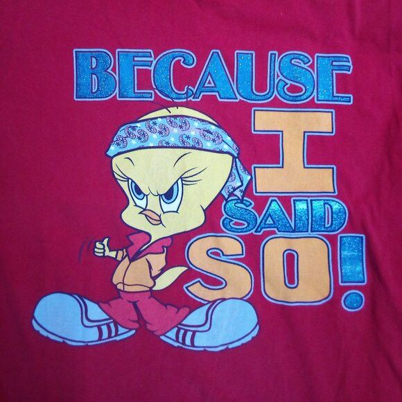Vintage × Warner Bros Vintage 90s Tweety Bird Because I Said So T-Shirt Size US L / EU 52-54 / 3 - 1 Thumbnail