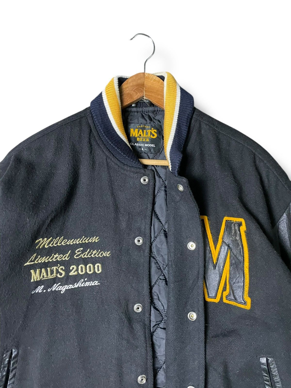 Japanese Brand Suntory Malt Beer Collage Embroidery Varsity Jacket (55) Size US L / EU 52-54 / 3 - 11 Thumbnail