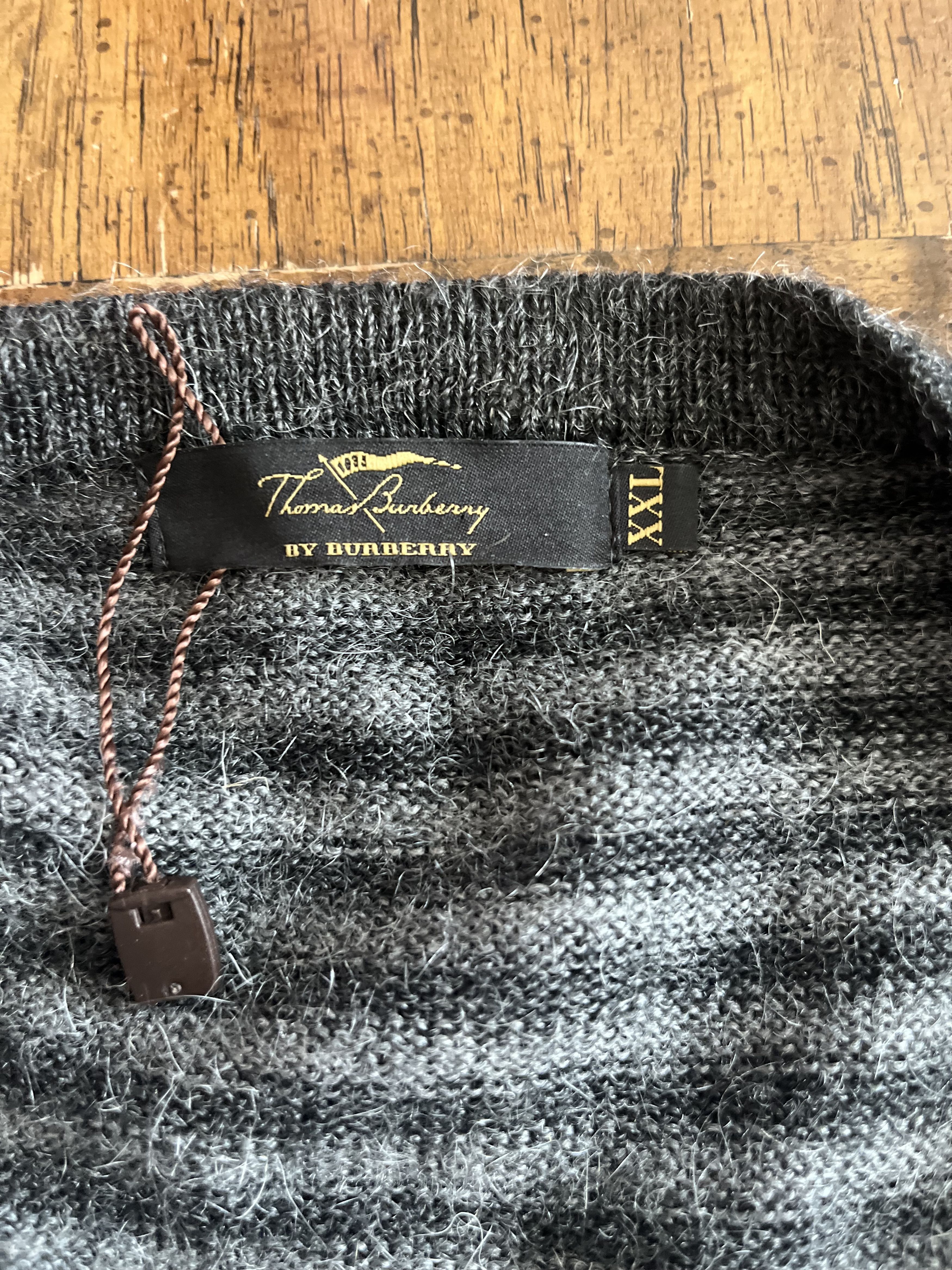 Burberry Thomas Burberry Mohair Striped Cardigan Size US XXL / EU 58 / 5 - 4 Thumbnail