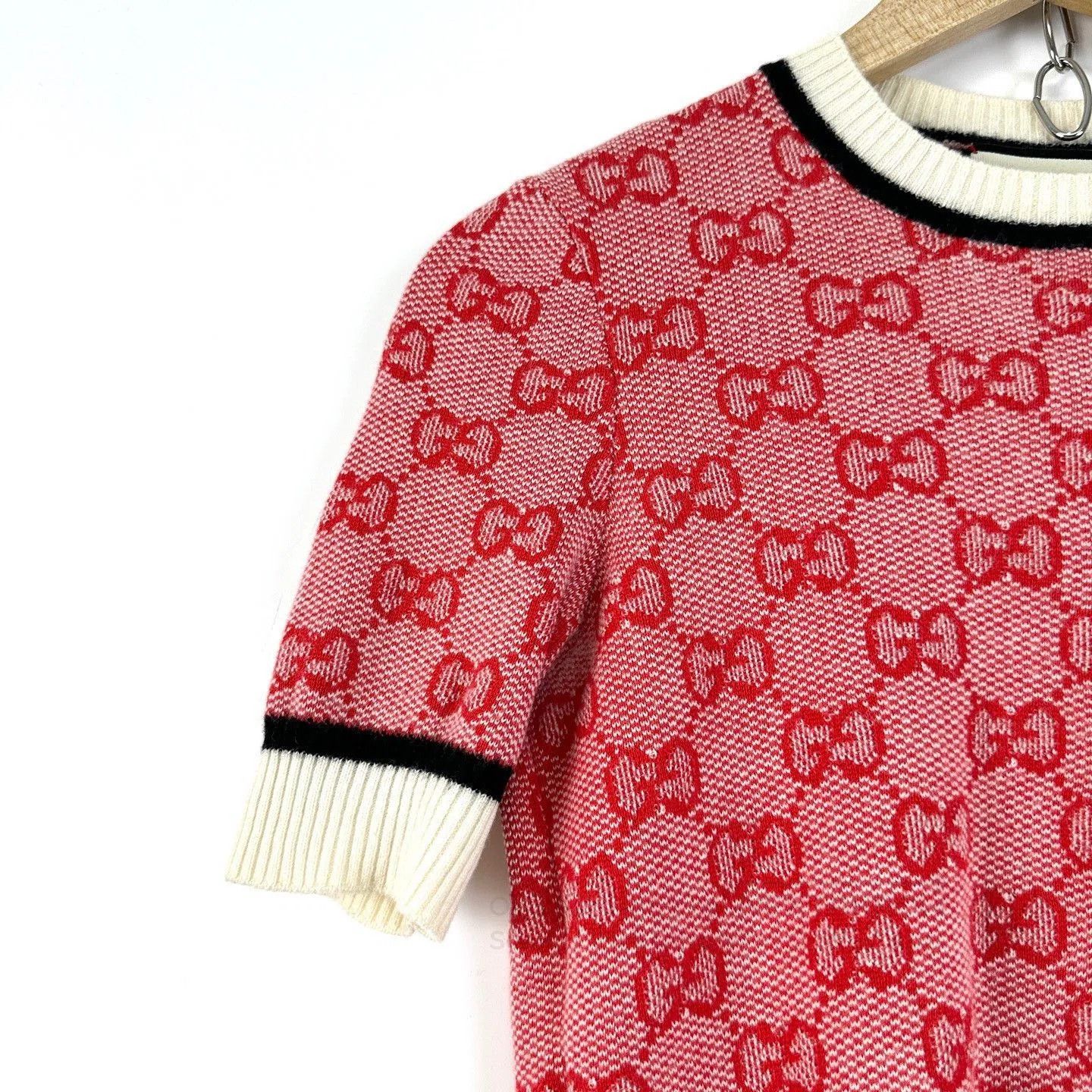 Gucci Gucci Red GG Knit Short Sleeve. Size XS / US 0-2 / IT 36-38 - 5 Thumbnail