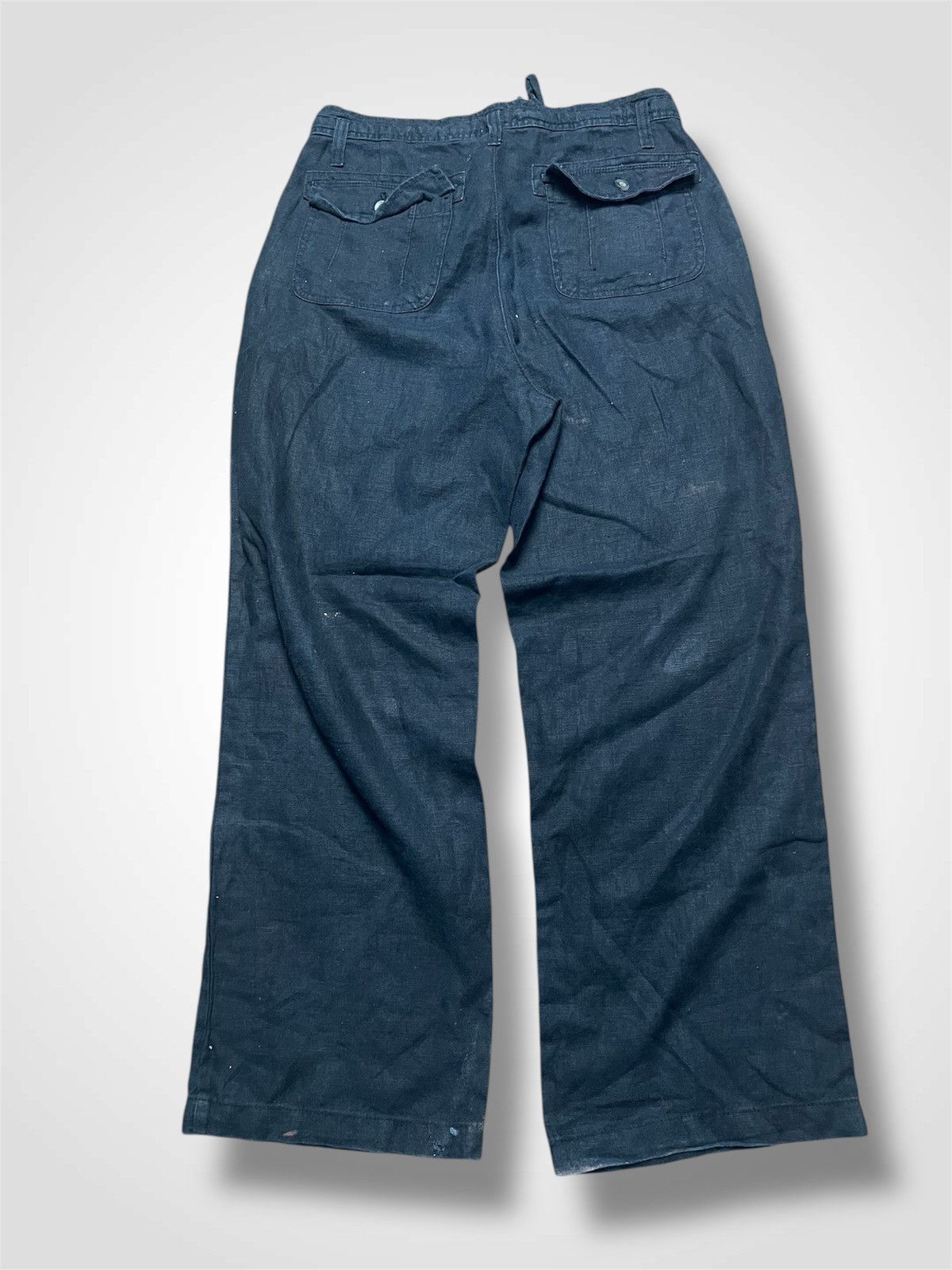 Wolsey WOLSEY Vintage UK Linen Wide-Leg Trousers (40) Size US 34 / EU 50 - 2 Thumbnail