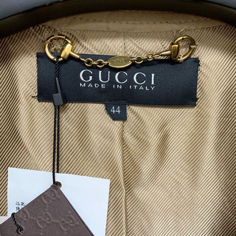 Gucci Gucci Double G full-print khaki leather jacket 2504-Nextarr Size M / US 6-8 / IT 42-44 - 3 Thumbnail